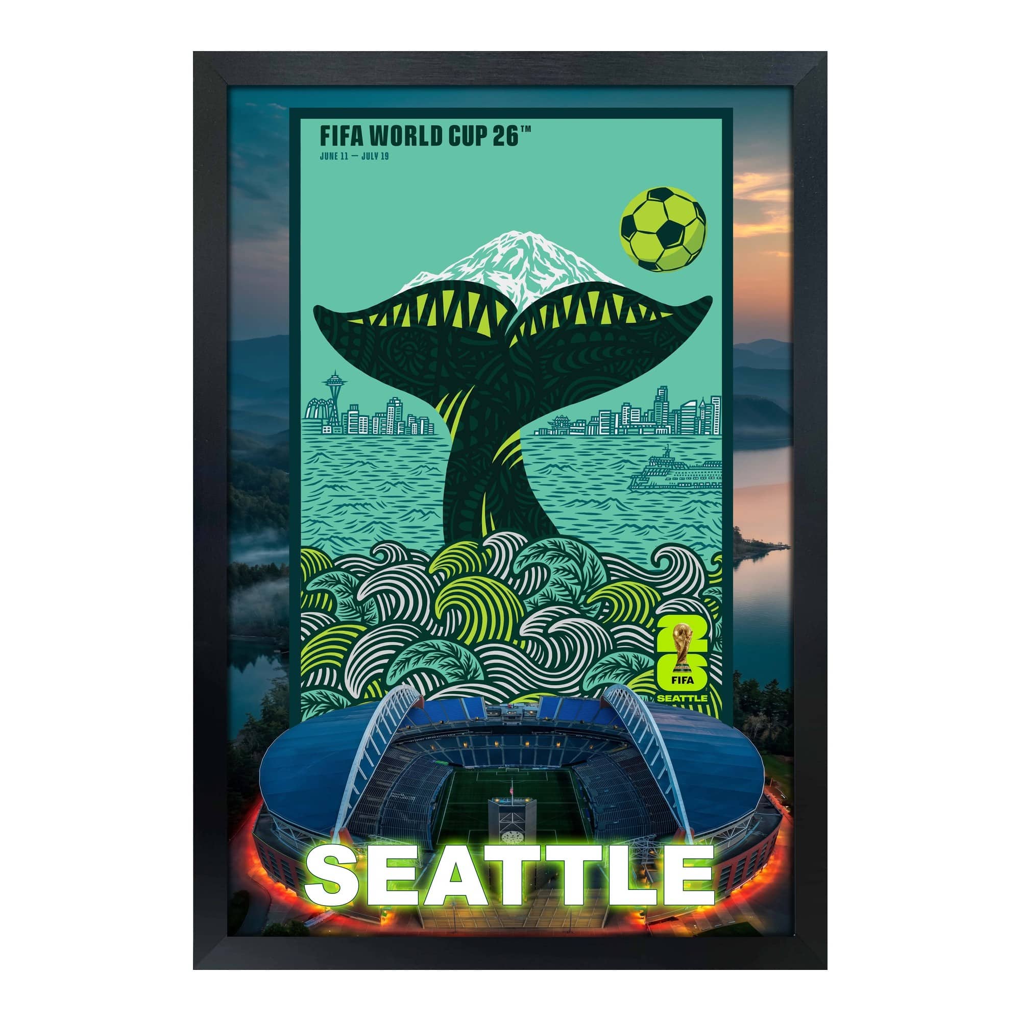 19.5" x 28" FIFA World Cup 2026 Seattle Host City Framed Wall Decor by Frameworth