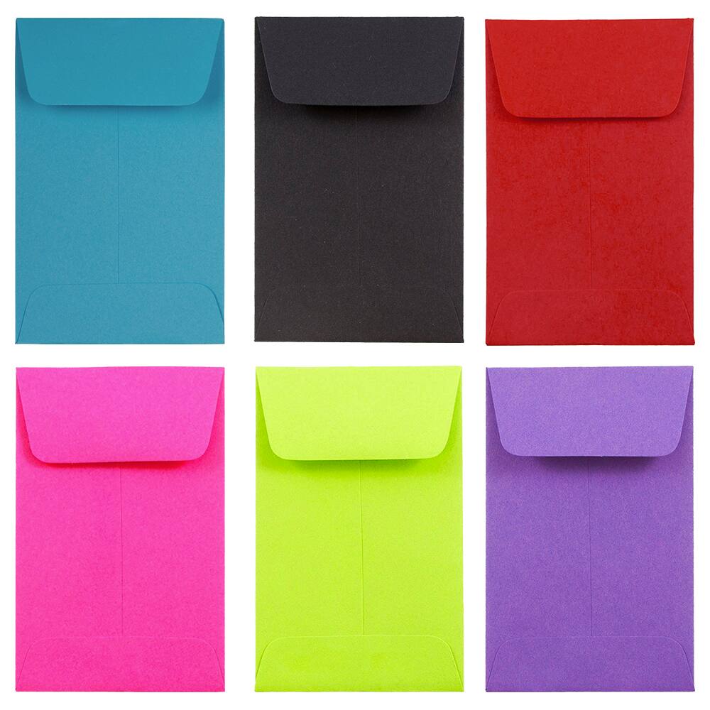 JAM Paper 2.25" x 3.5" Assorted Coin Business Envelopes, 150ct.