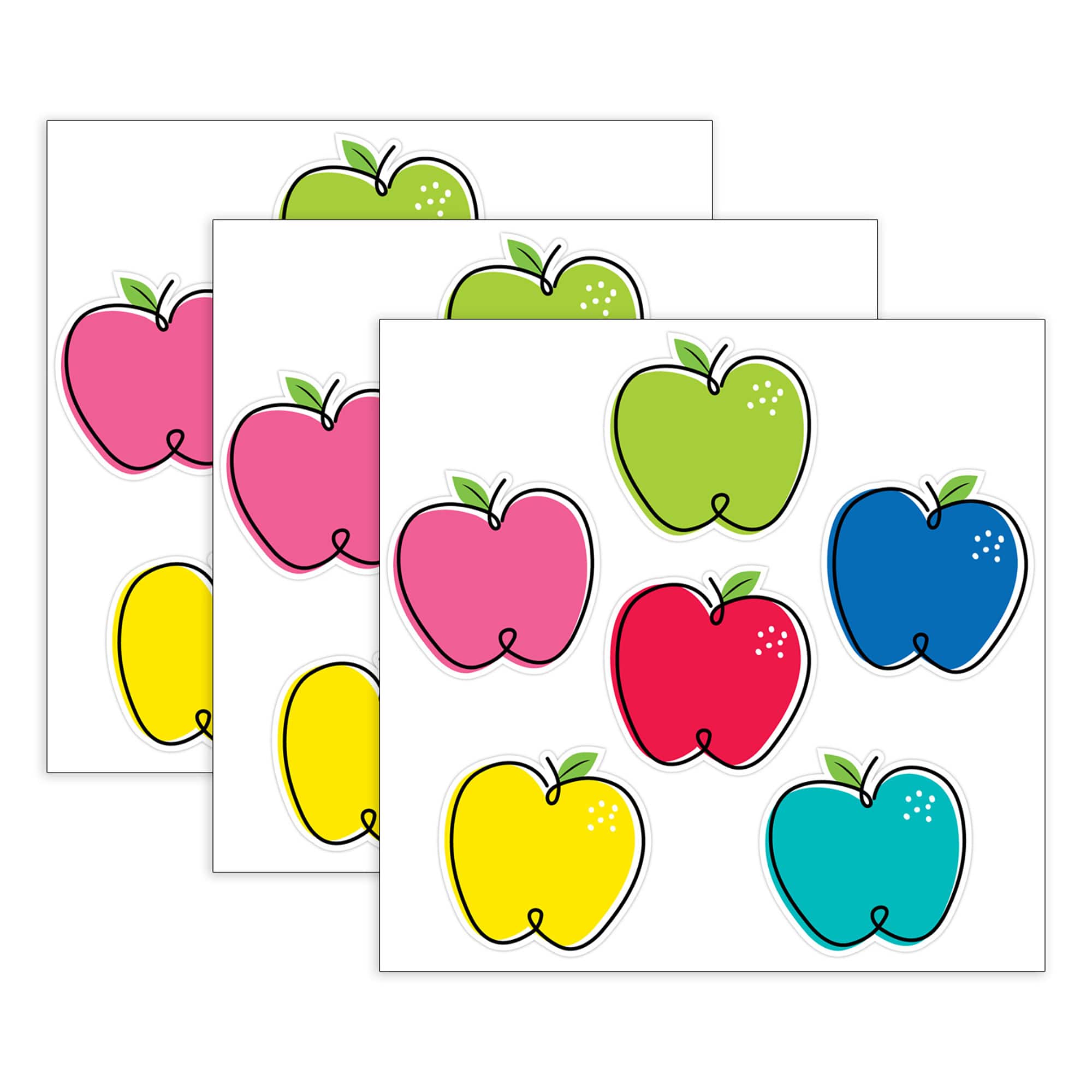 Creative Teaching Press®  6" Core Décor Doodle Apples Designer Cut-Outs, 3 Packs of 6