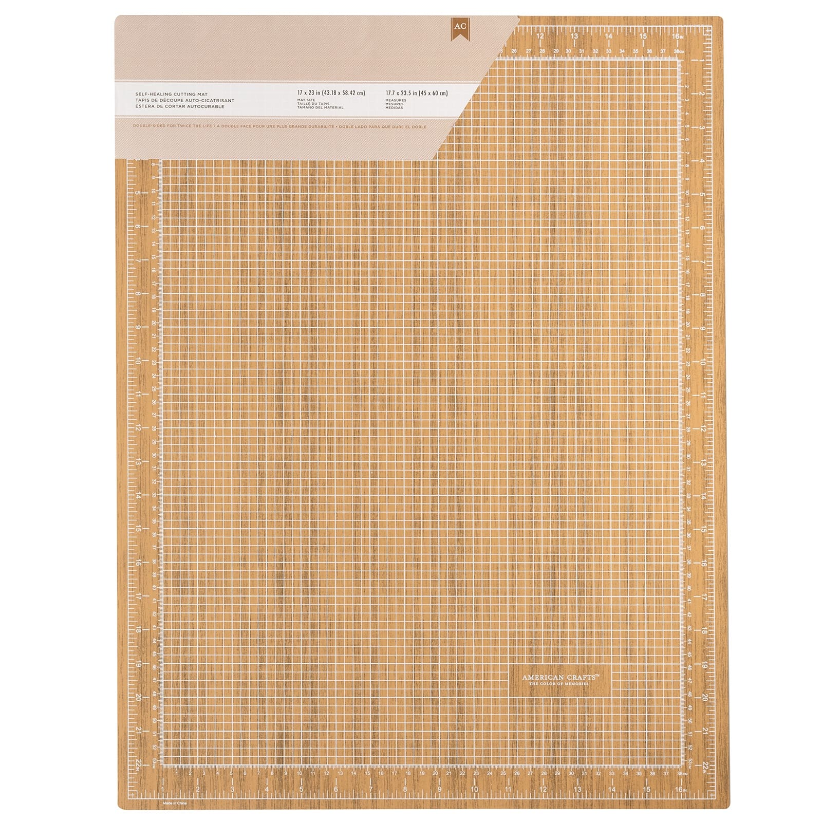 American Crafts™ 17.75" x 23.5" Wood Grain Cutting Mat