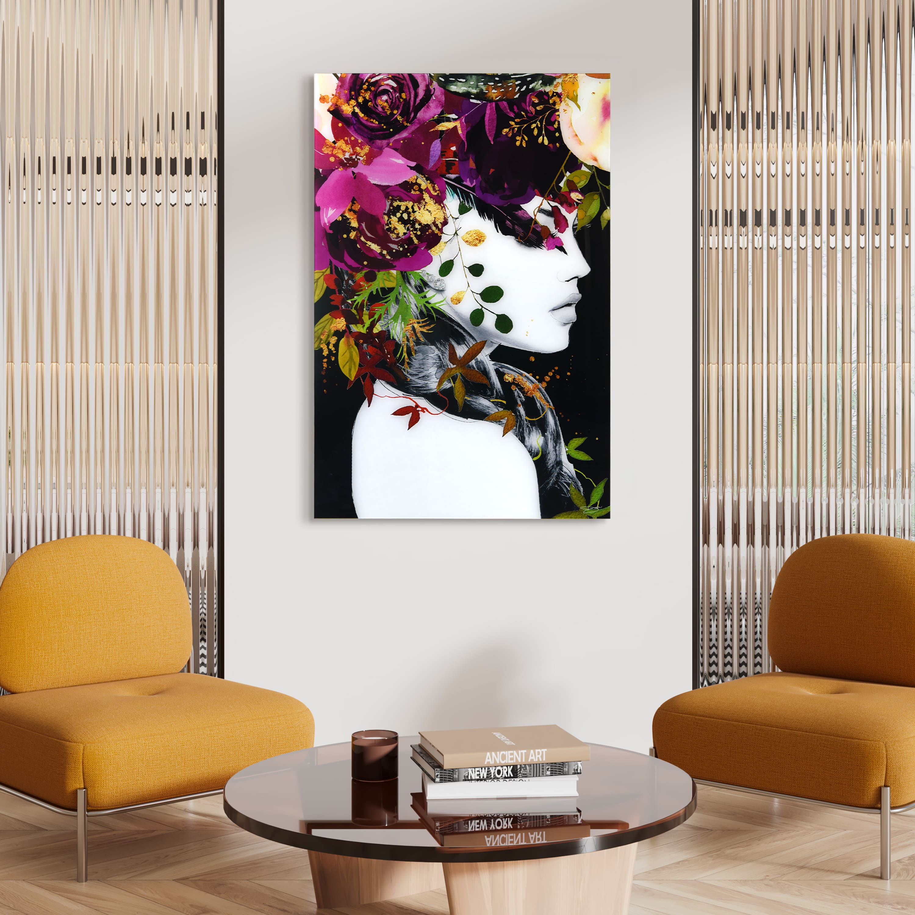 Empire Art Direct 32" x 48" Purple Rain Free Floating Printed Tempered Glass Wall Art