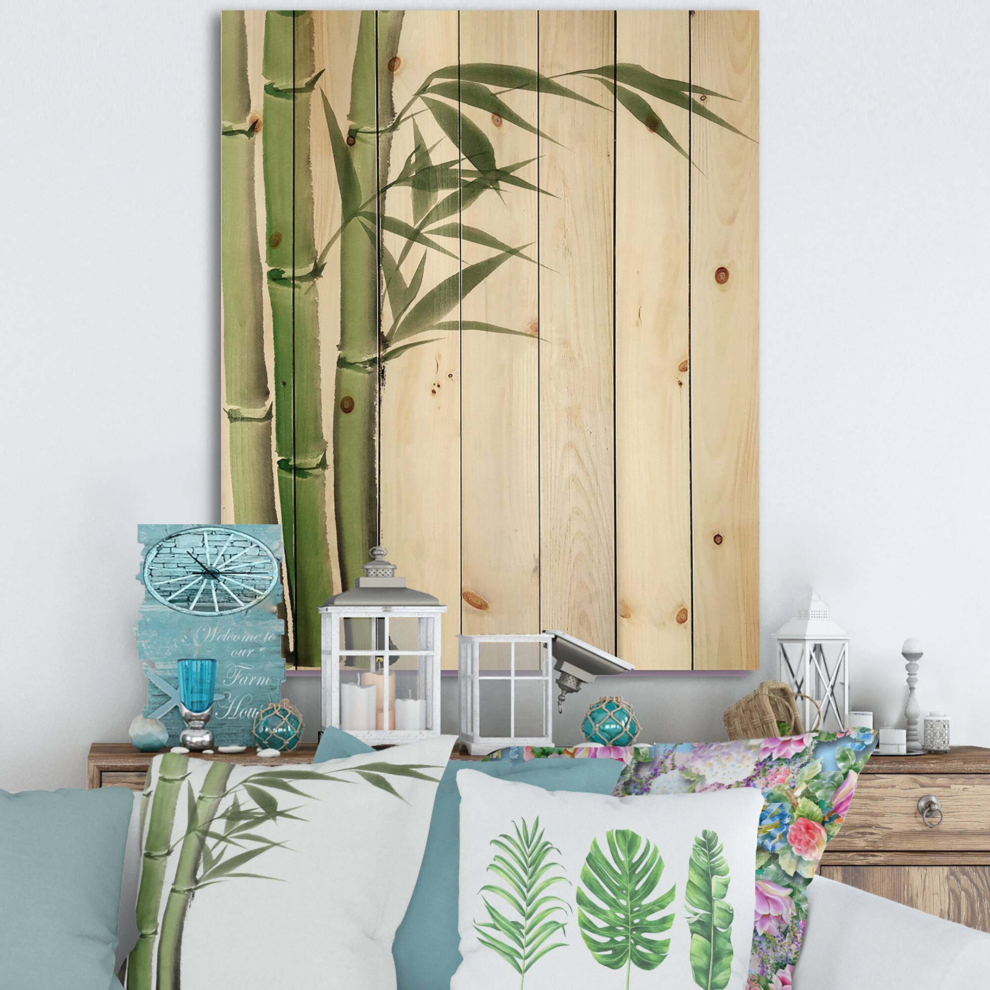 Designart - Detail of Dark Green Bamboo IV
