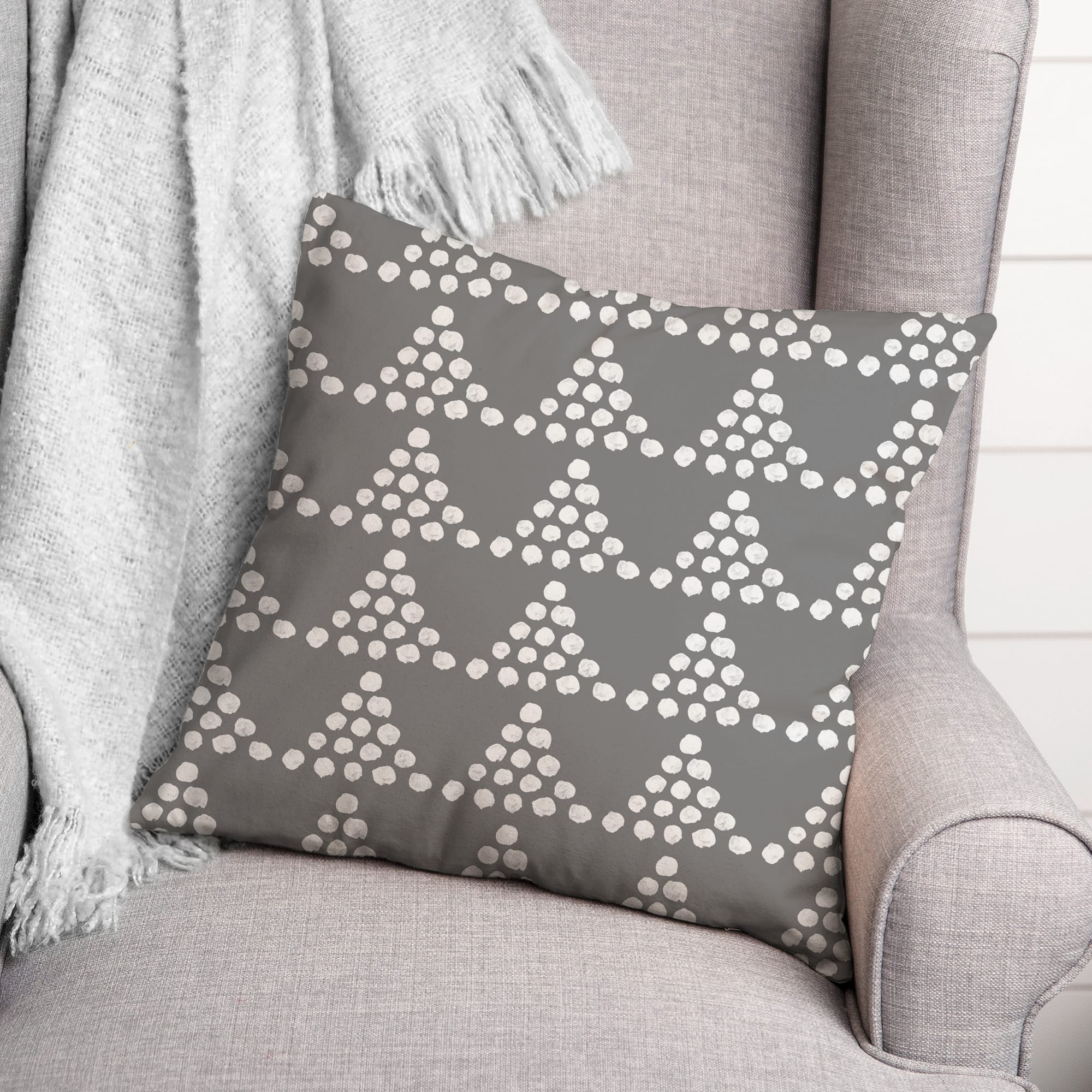 18" Dotted Triangles Indoor/Outdoor Pillow