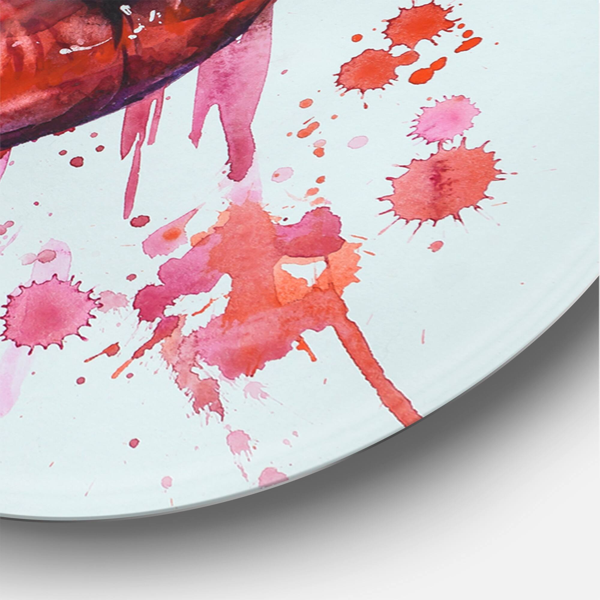 Designart - Red Woman Lips Eating A Strawberry