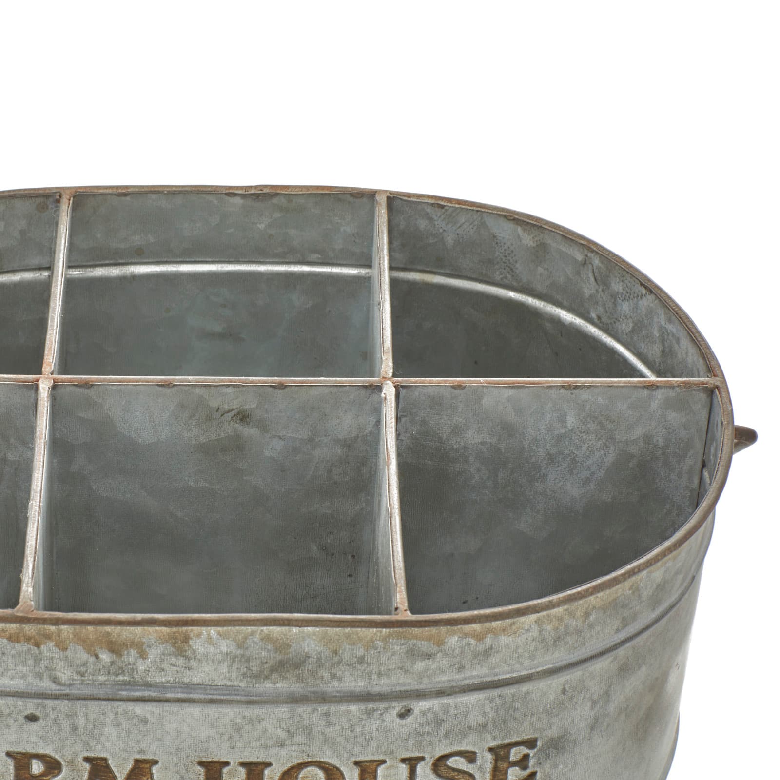 13" Gray Metal Farmhouse Wine Holder