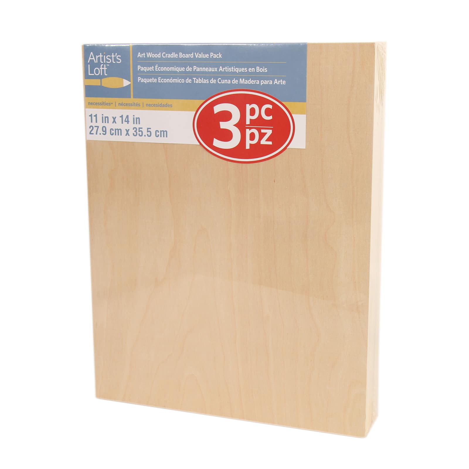 6 Packs: 3 ct. (18 total) 11" x 14" Cradled Wood Painting Panels by Artist's Loft™