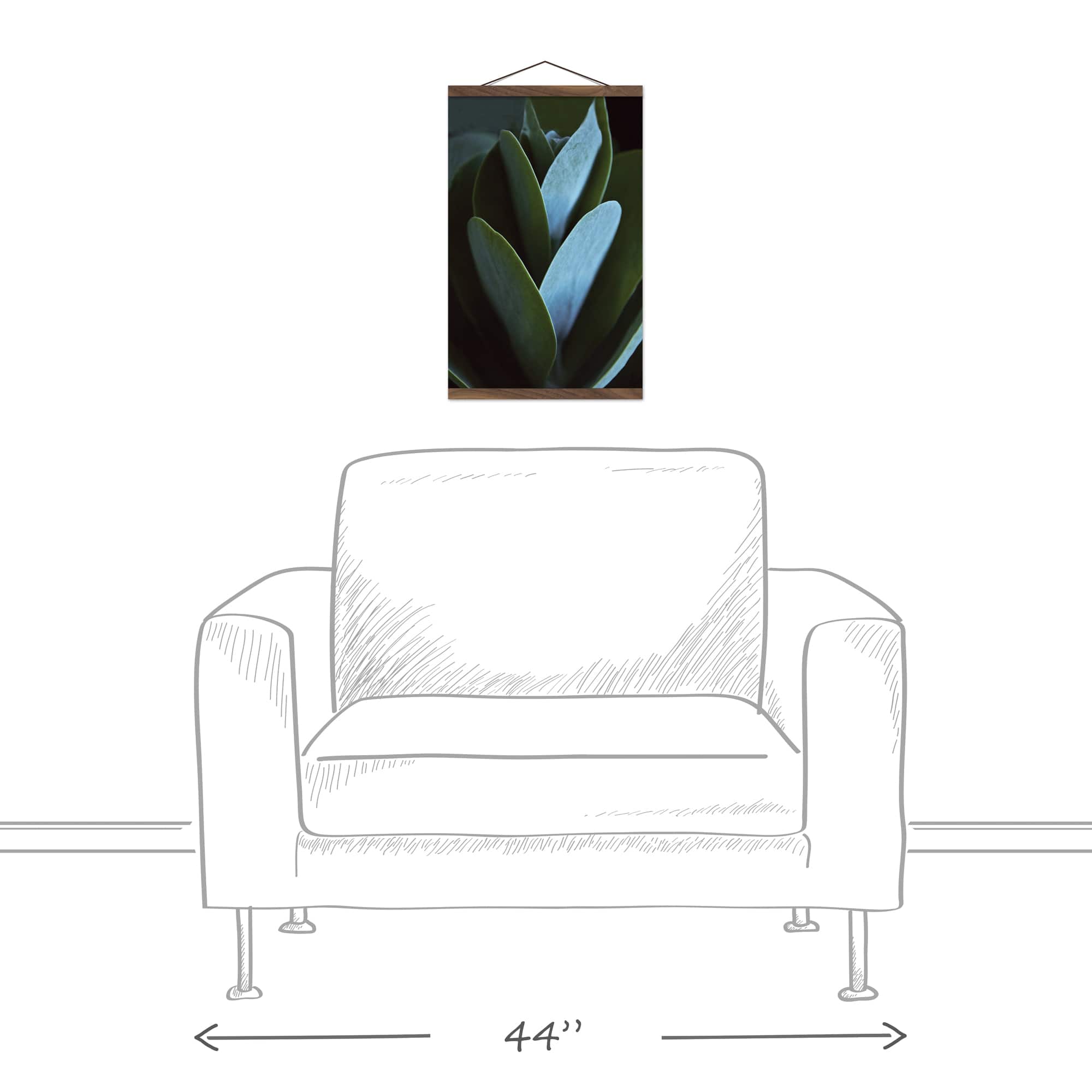 Close Up Leaf Stalk Teak Hanging Canvas
