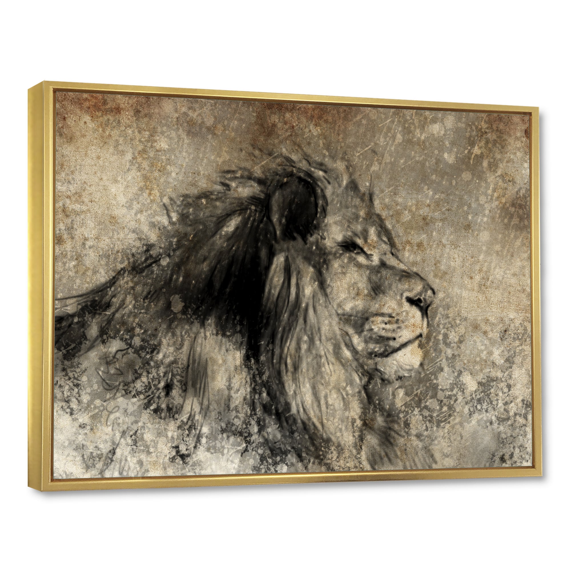 Designart - Lion in Sepia