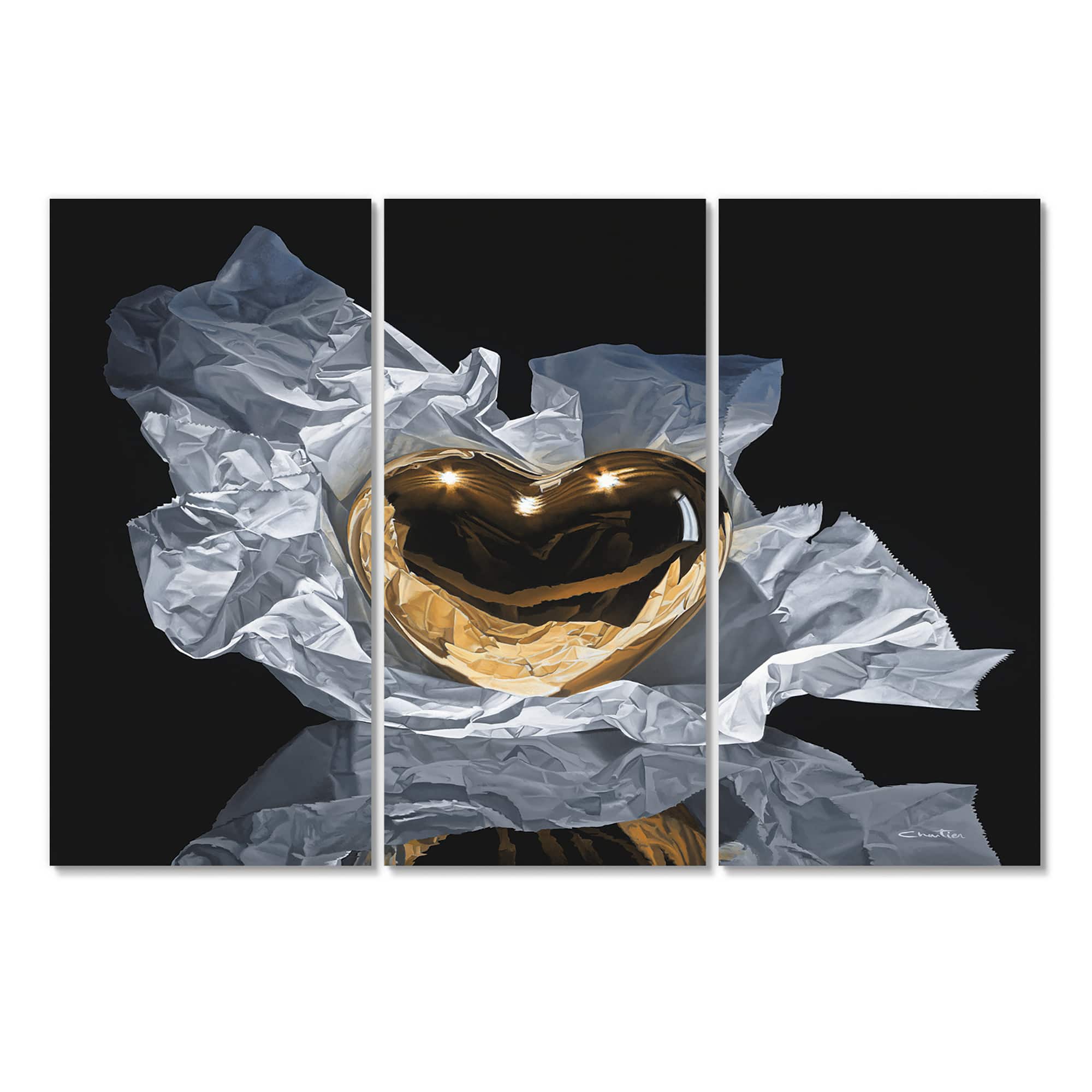 Designart - Heart Of Gold - Modern Canvas Wall Art