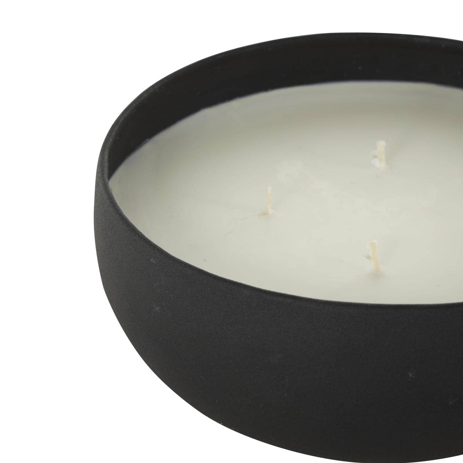 7" Black 4-Wick Metal Eucalyptus Spa Scented & Textured Candle with White Wax
