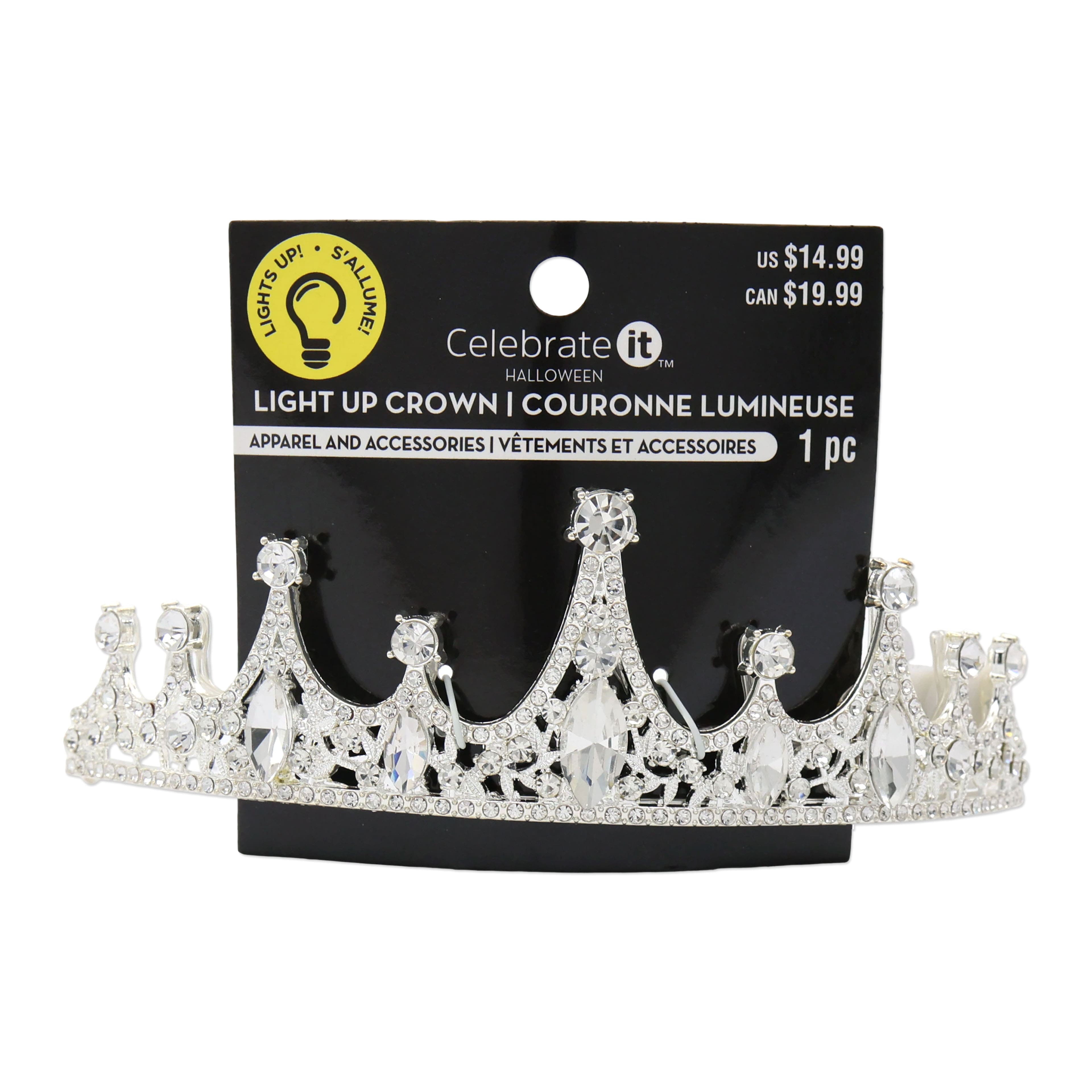 Halloween Silver Light-Up Crown by Celebrate It™