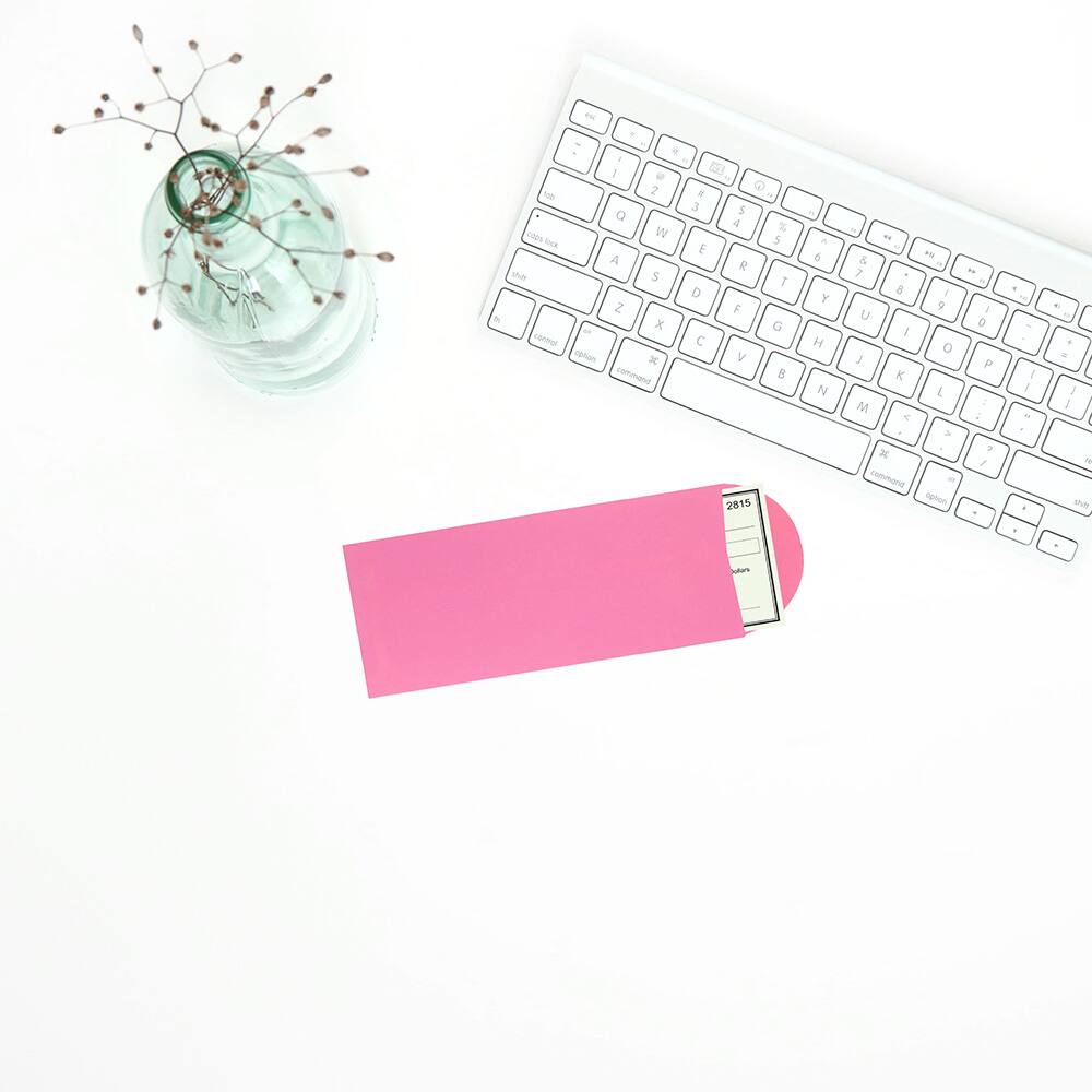 JAM Paper 4.5" x 10.375" Ultra Pink Policy Envelopes, 25ct.