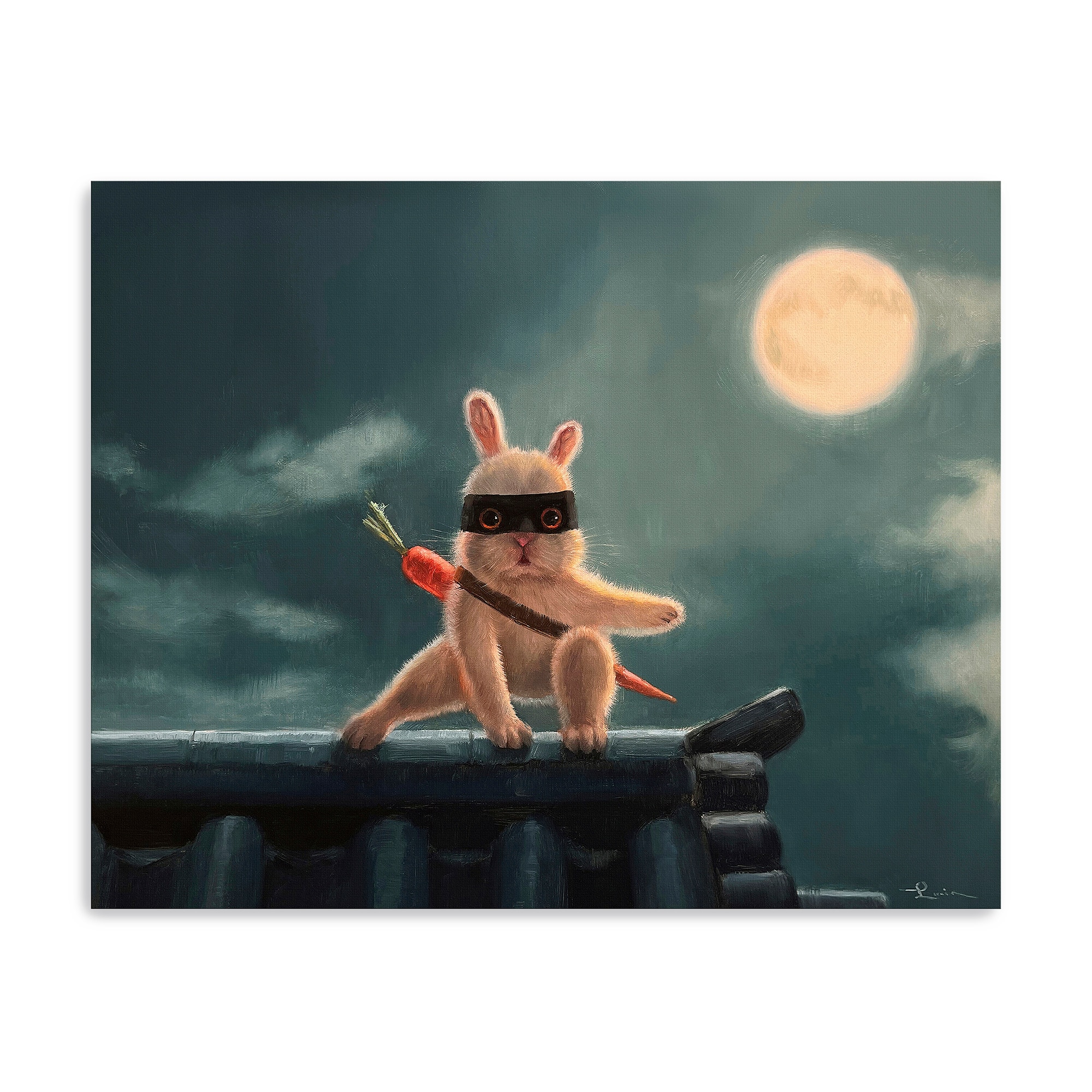 Lumaprints Ninja Bunny Canvas Giclée Art