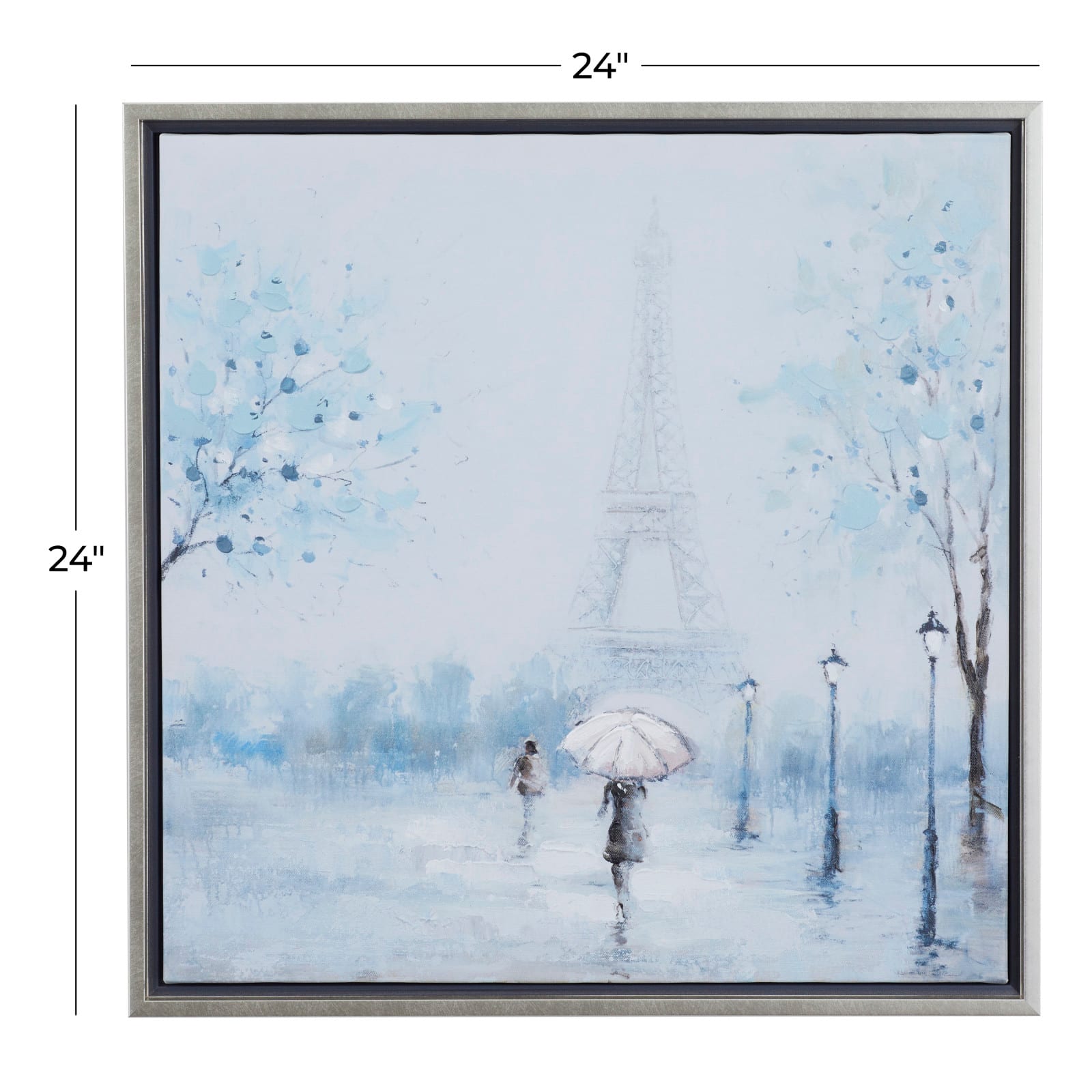 Blue Polystone Transitional Framed Wall Art, 24" x 24"