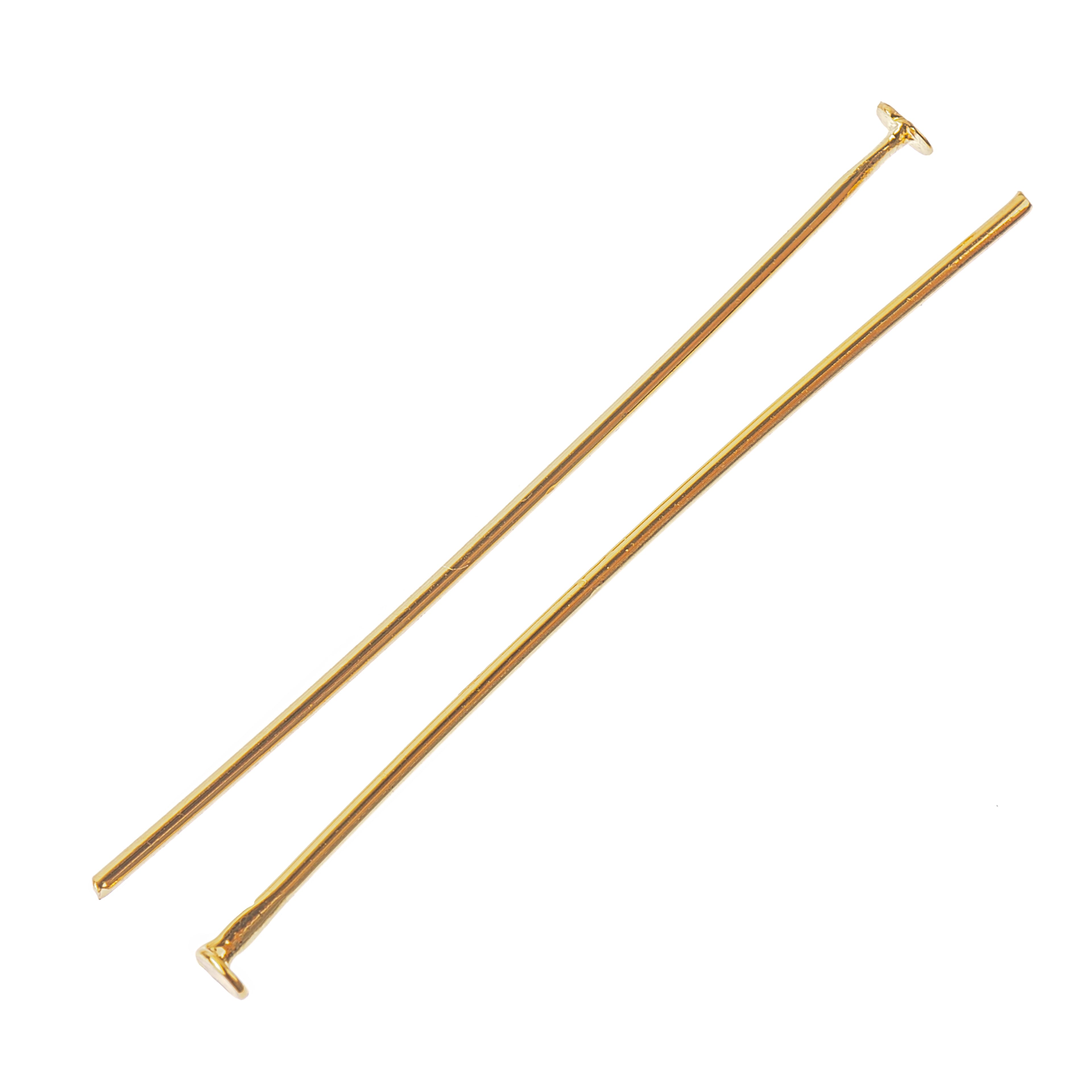 12 Packs: 100 ct. (1,200 total) 1" 18K Gold-Plated Head Pins by Bead Landing™