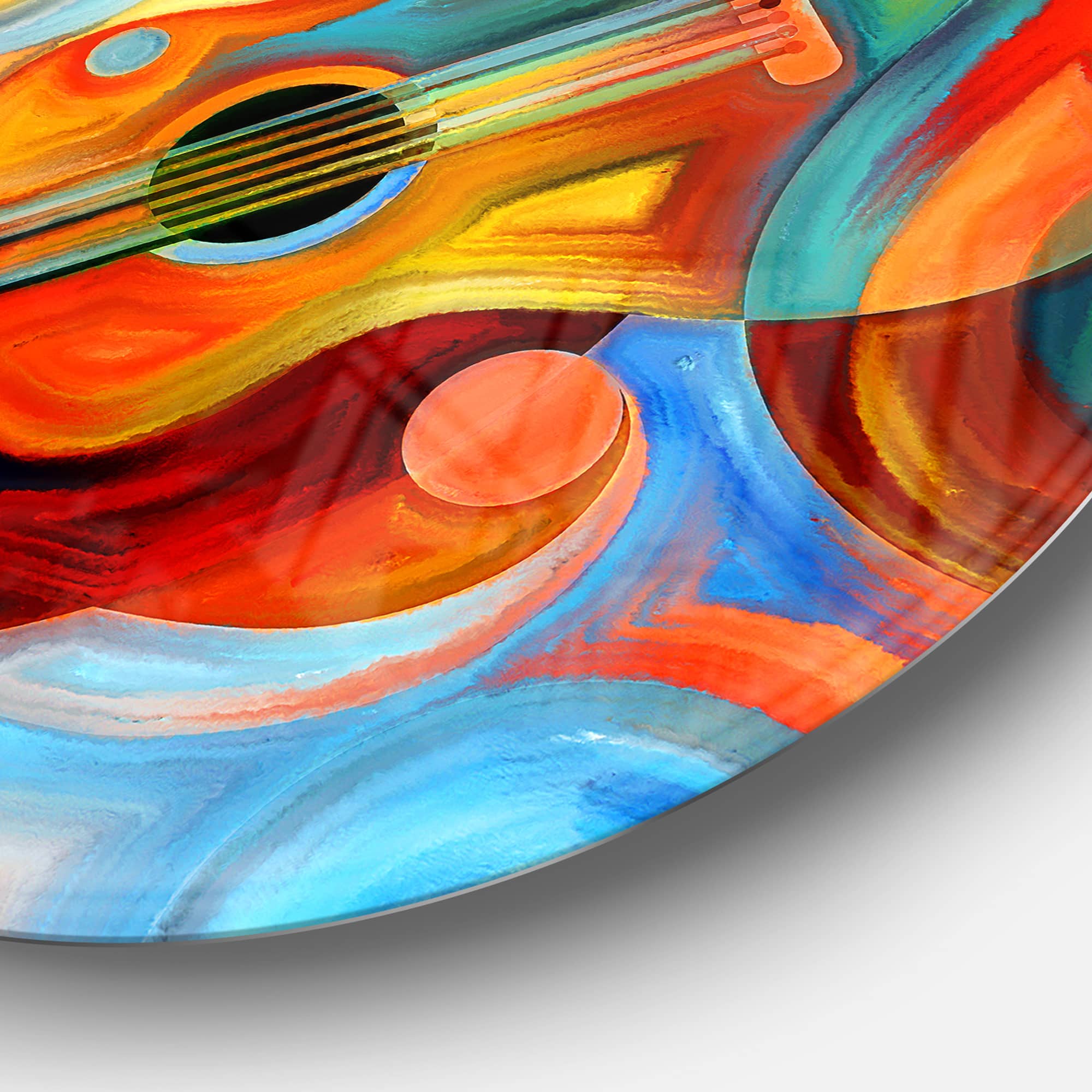 Designart - Music and Rhythm' Abstract Metal Circle Wall Art