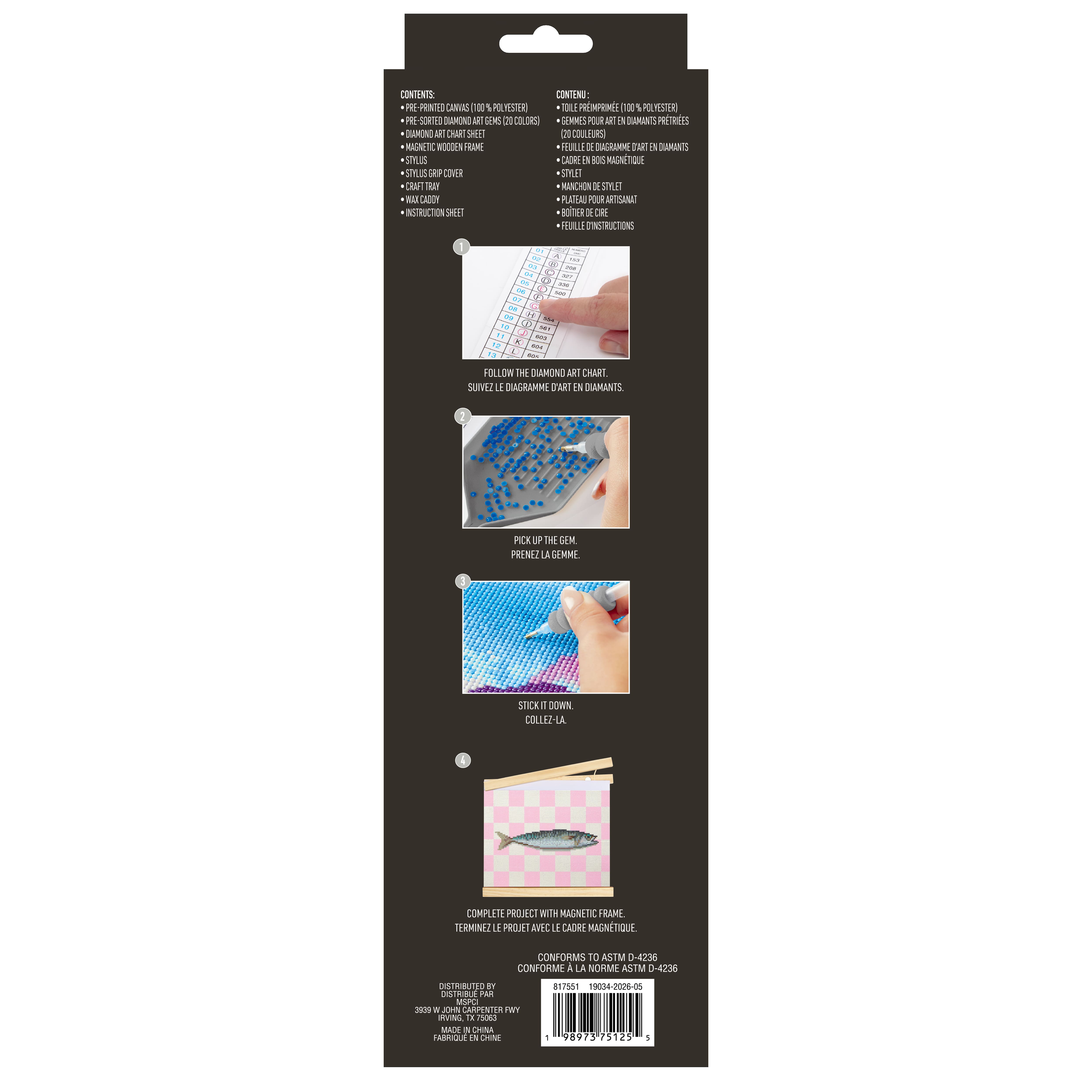 8.5" x 11" Sardine Diamond Art Kit with Wooden Frame by Make Market®