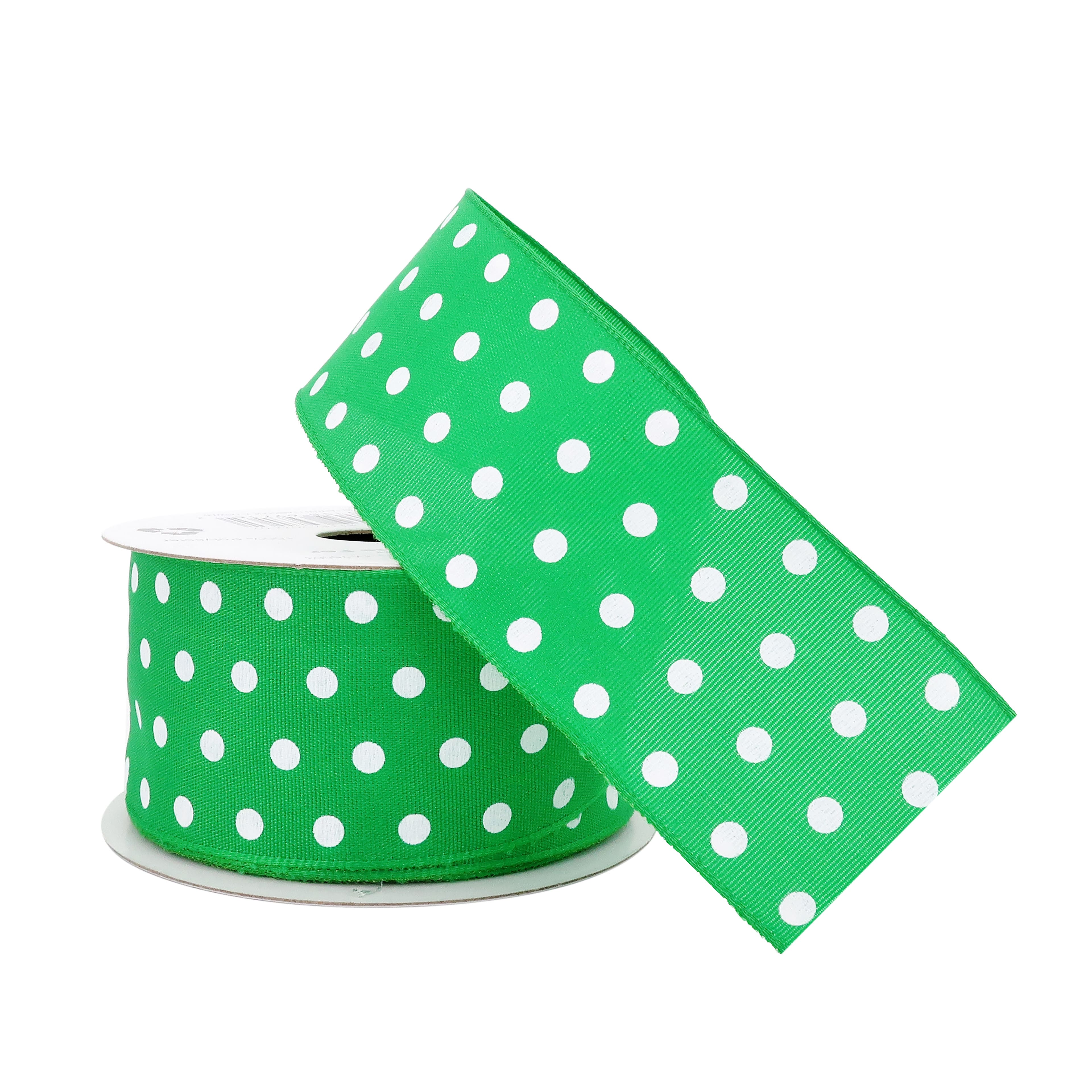 12 Pack: 1.5" x 3yd. Taffeta Wired Polka Dot Ribbon by Celebrate It™