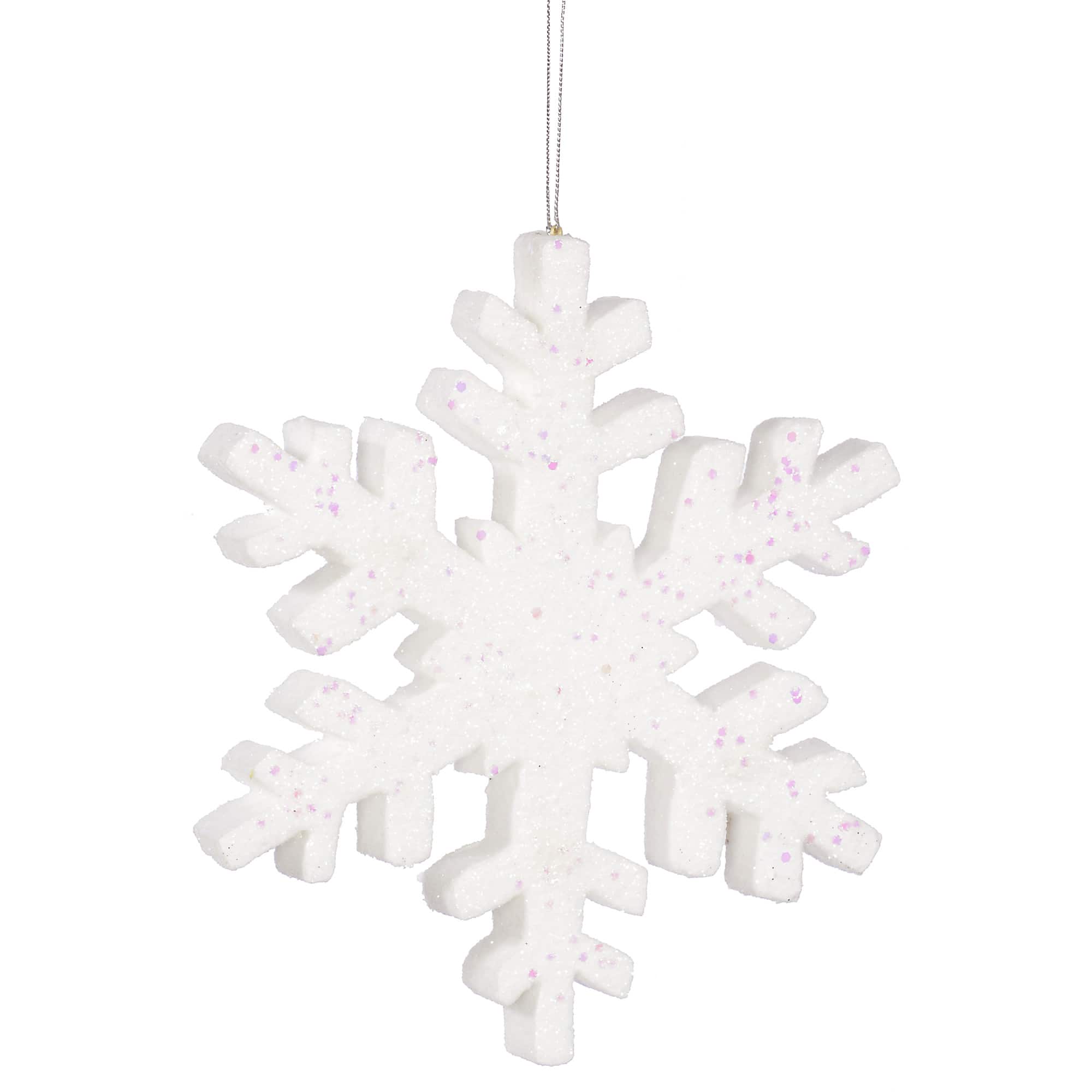 Vickerman White Glitter Snowflake Christmas Ornament | Large | Michaels®