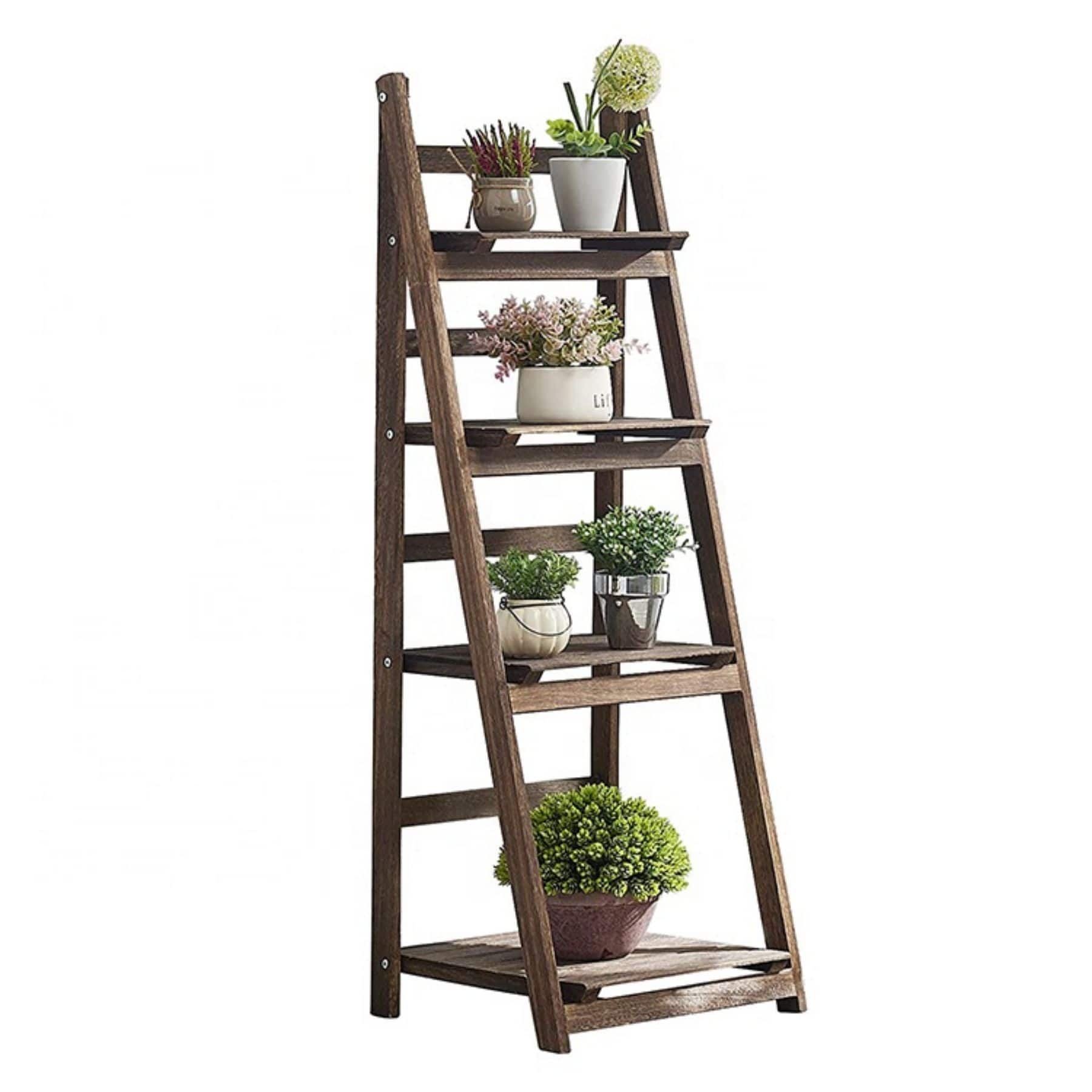 NEX™ 44" Brown 4 Tier Foldable Multifunction Plant Shelf Storage Rack