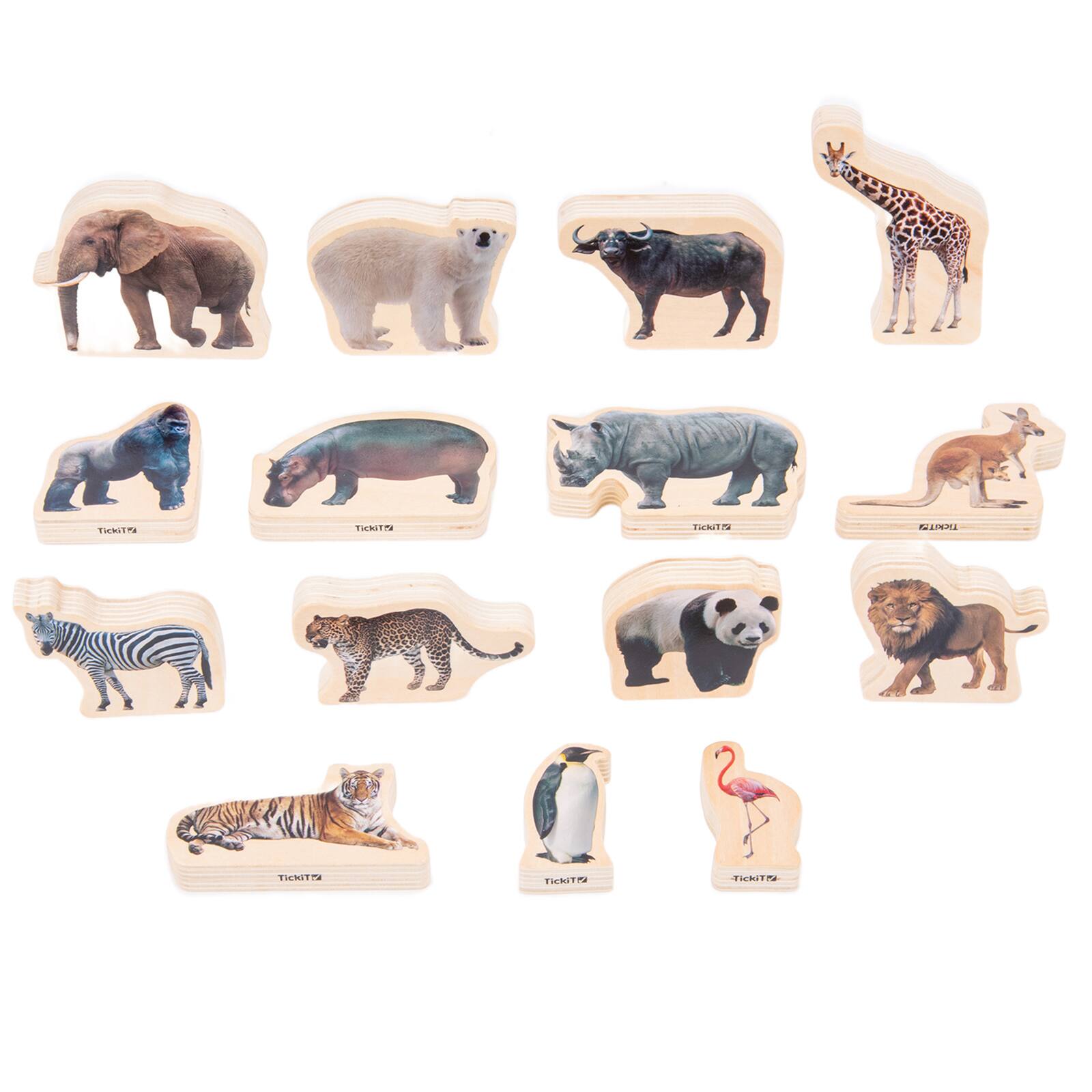 TickiT® Wild Animal Wooden Blocks Set
