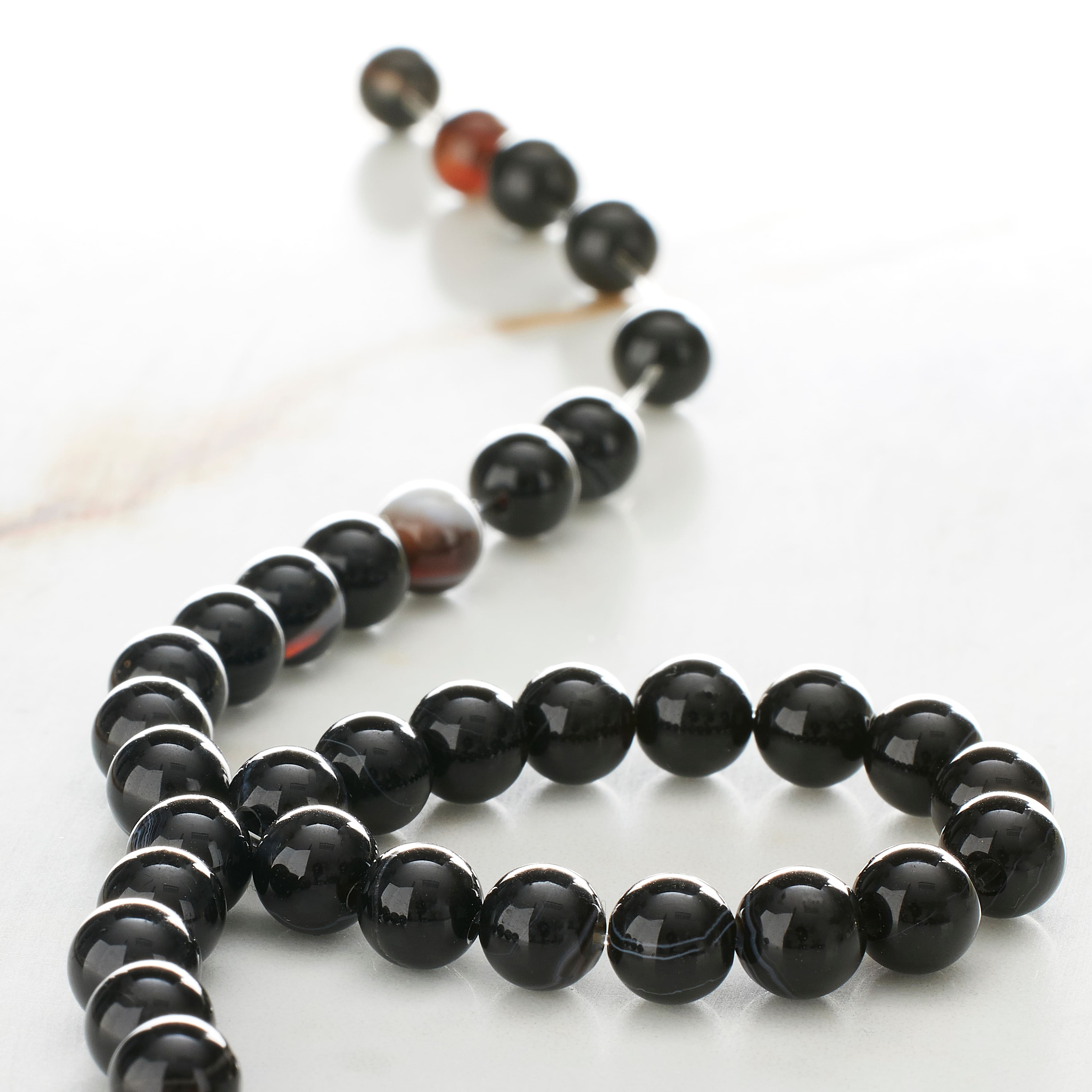 12 Pack: Black Agate Round Beads, 6mm by Bead Landing™