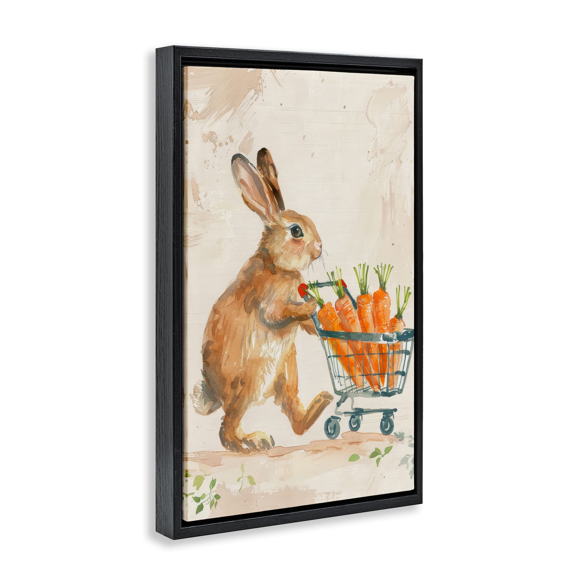 Stupell Industries Carrot Connoisseur Rabbit Floating Frame Wall Art