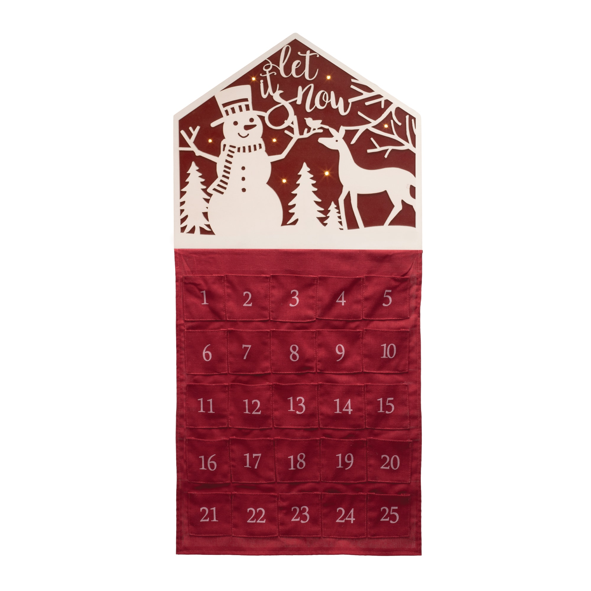 Melrose 35" Red & White Let it Snow Christmas Countdown