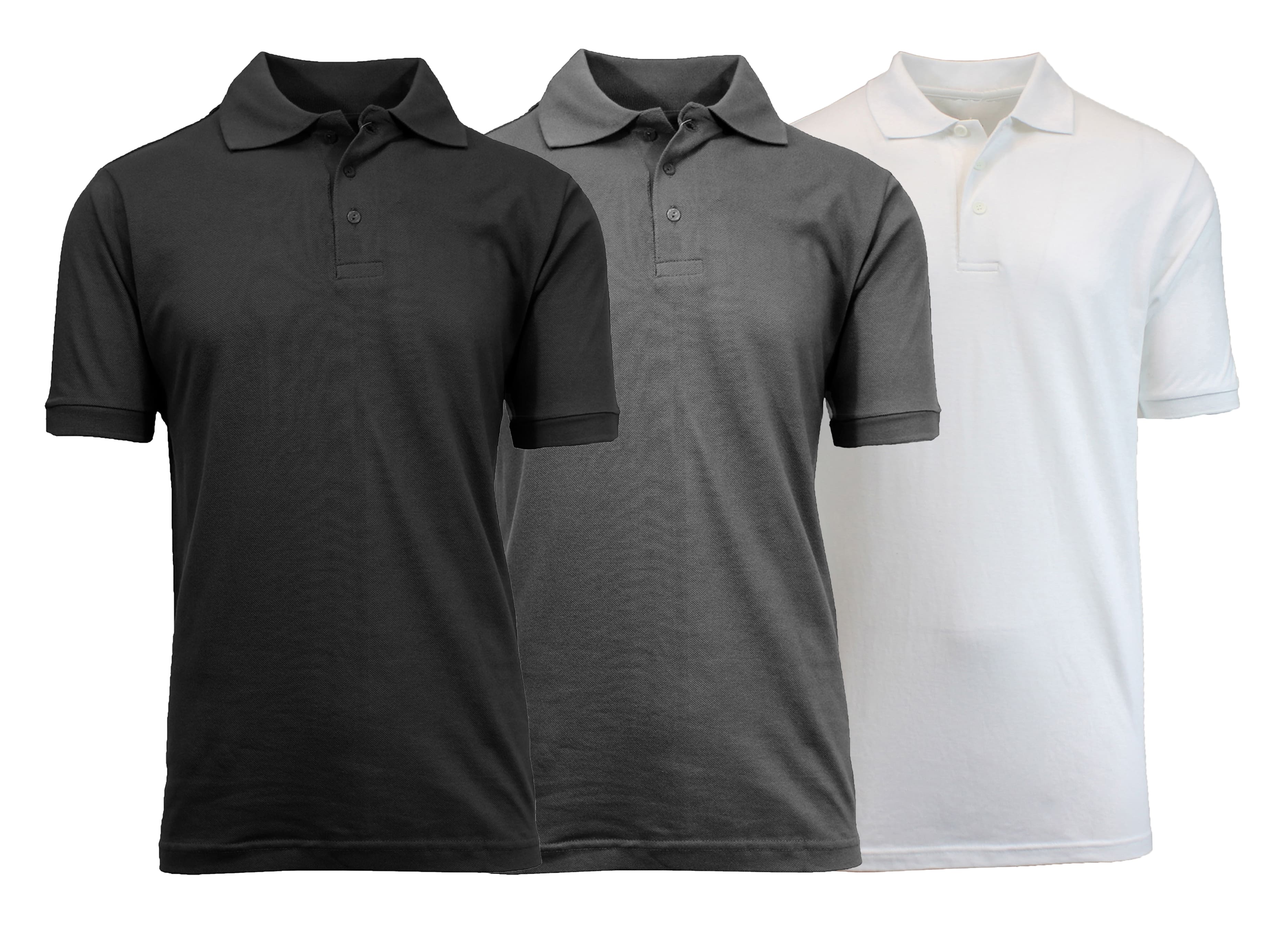 Galaxy By Harvic Short Sleeve Men's Pique Polo Shirt 3 Pack