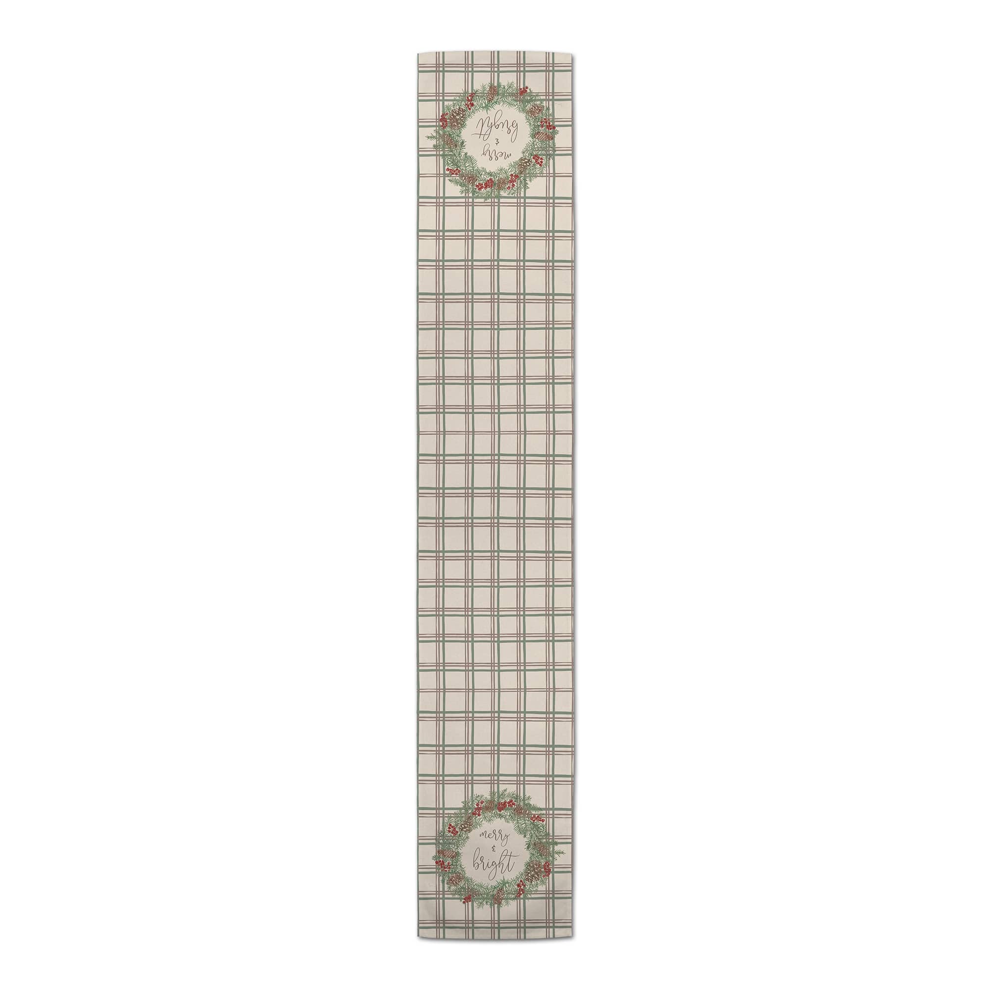 72" Merry & Bright Plaid Cotton Twill Runner