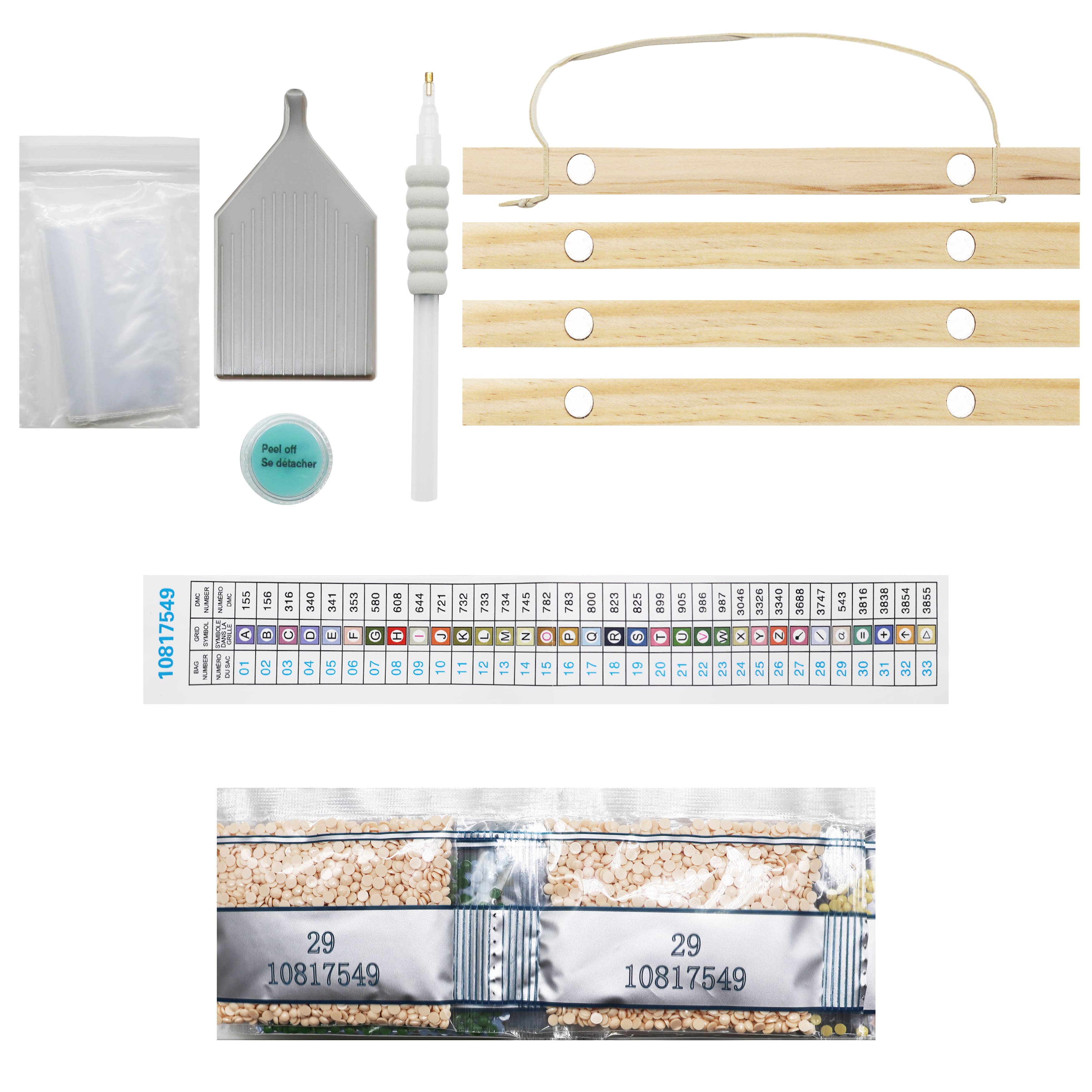 8.5" x 11" Pastel Flowers Diamond Art Kit with Wooden Frame by Make Market®