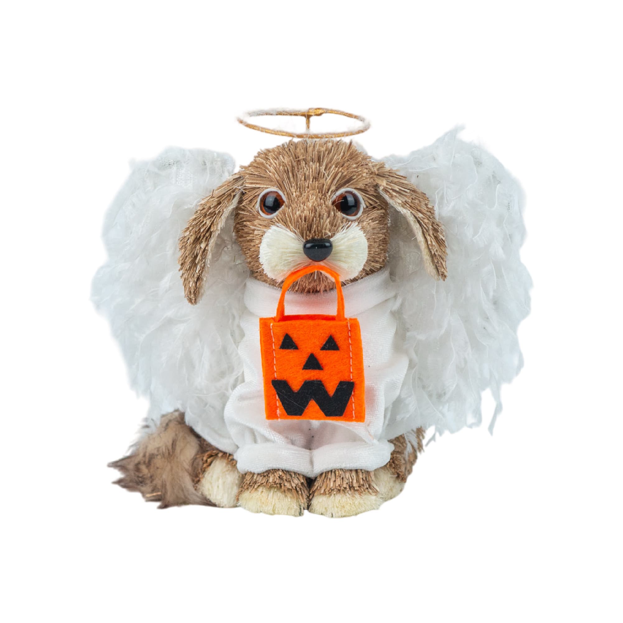 6.25" Sisal Dog Angel Natural Decorative Animal by Ashland®