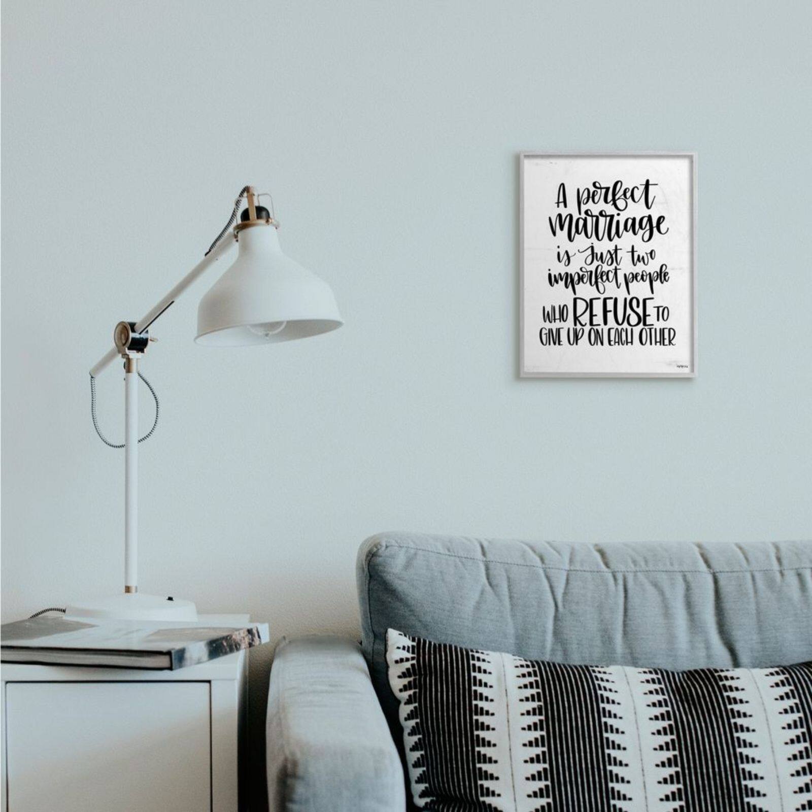Stupell Industries Perfect Marriage Imperfect People Gray Framed Wall Art