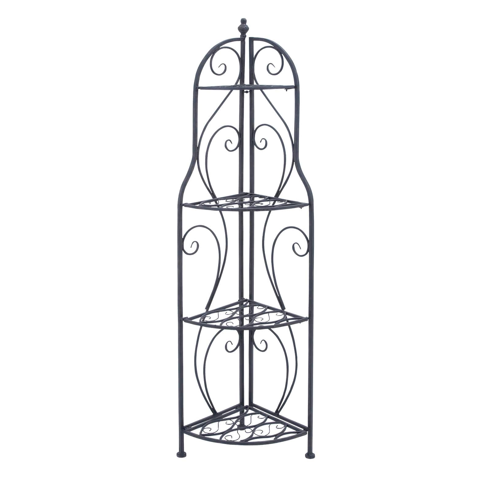 60" Black Iron Traditional Baker's Rack