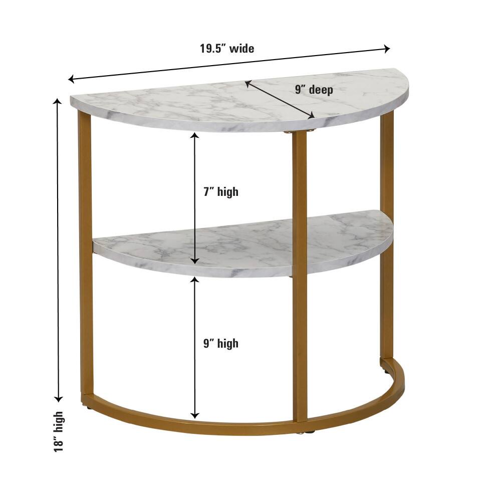 Household Essentials 18" 2-Tier Half Moon End Table