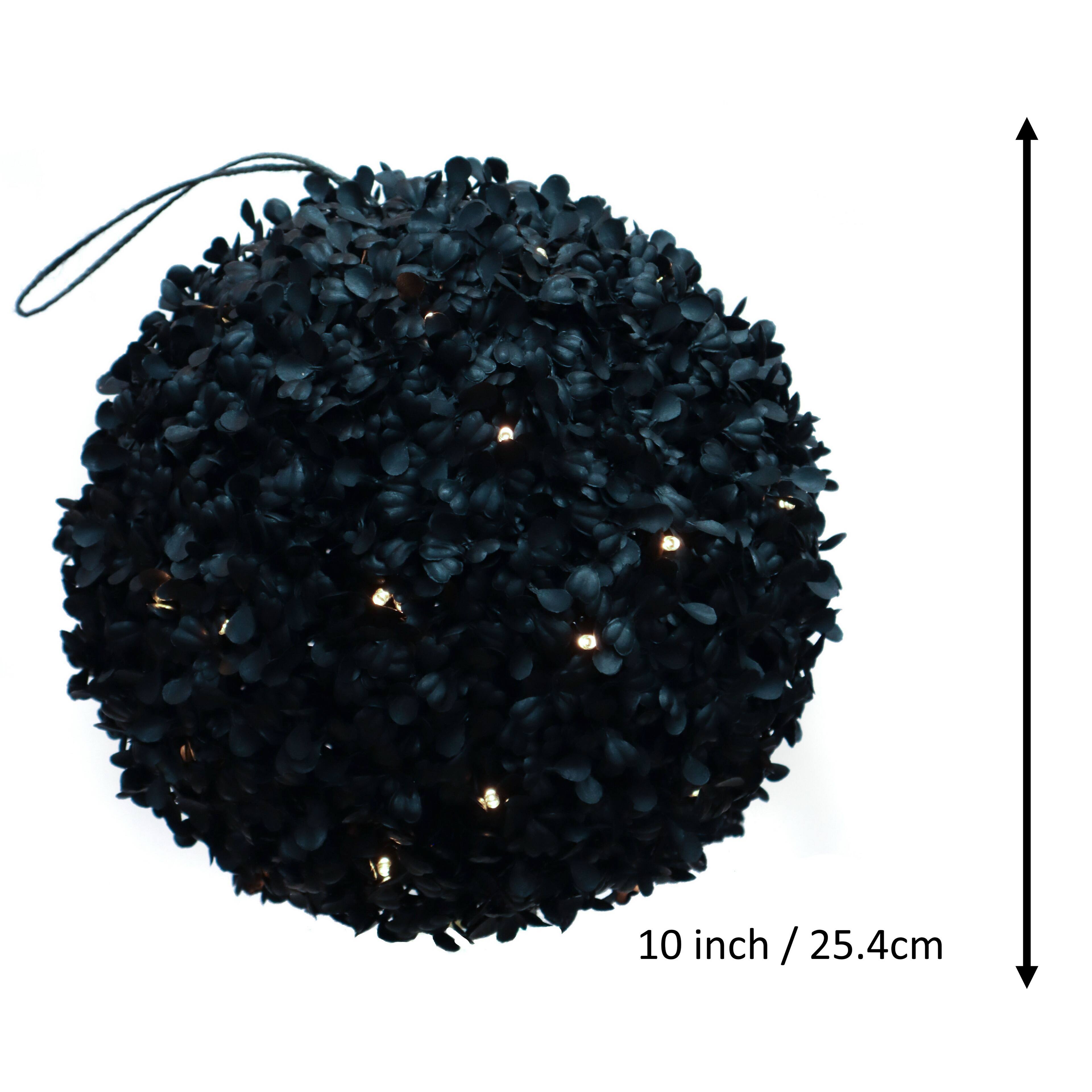 Pre-Lit Black Boxwood UV Resistant Kissing Ball by Ashland®