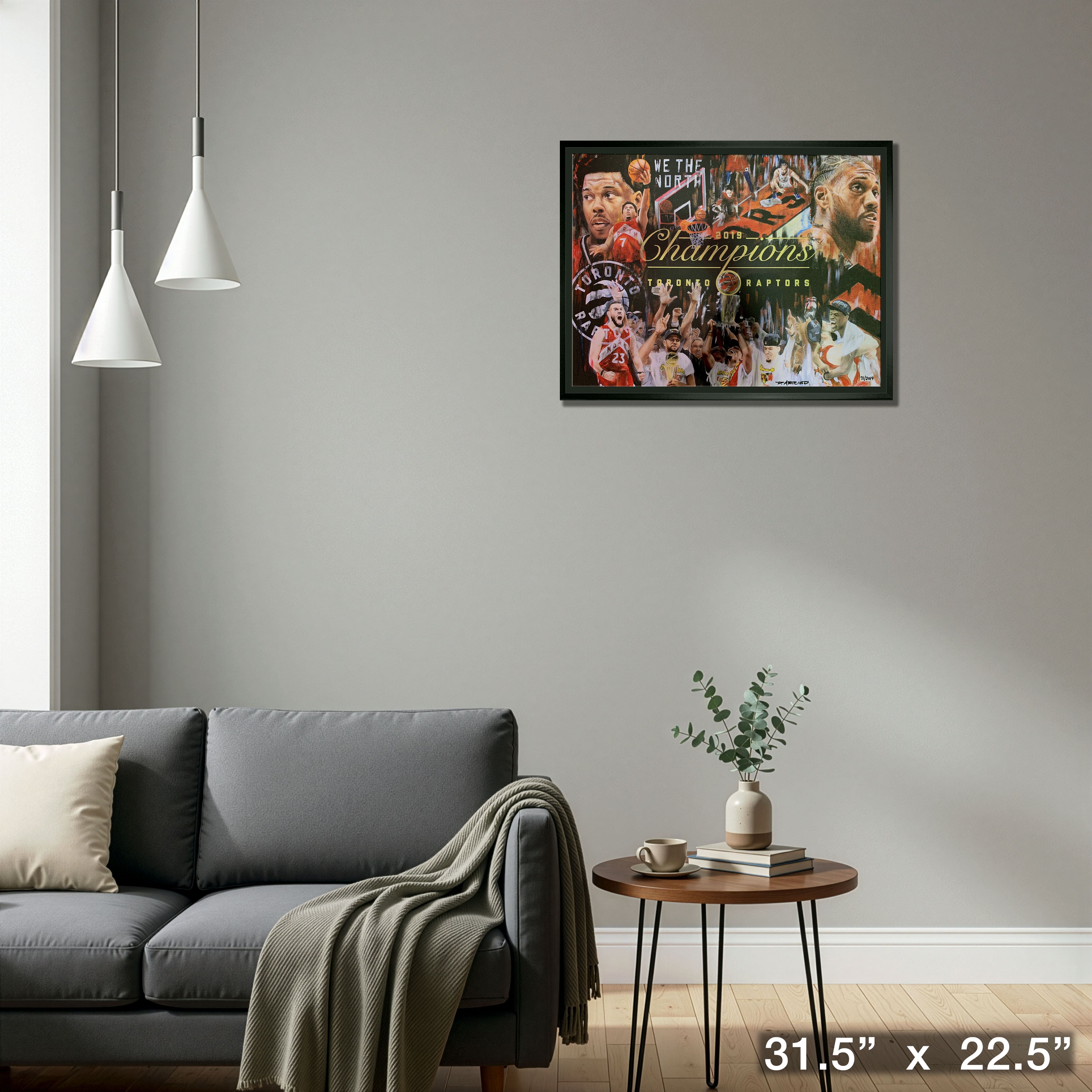 Toronto Raptors Framed Canvas 2019 Champs by Arrigo LE2019 31.5" x 22.5"