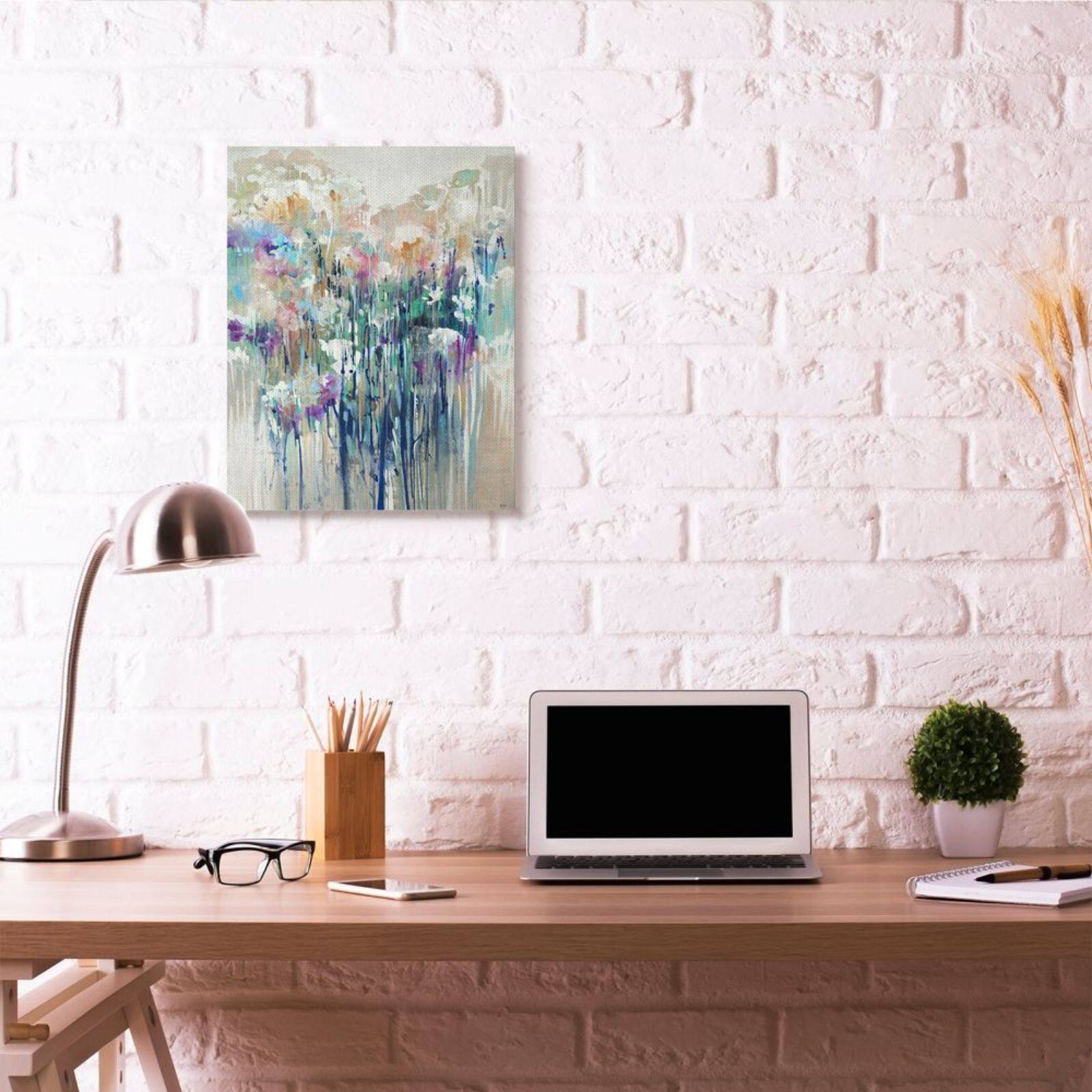 Stupell Industries Abstract Blue & Purple Drip Canvas Wall Art