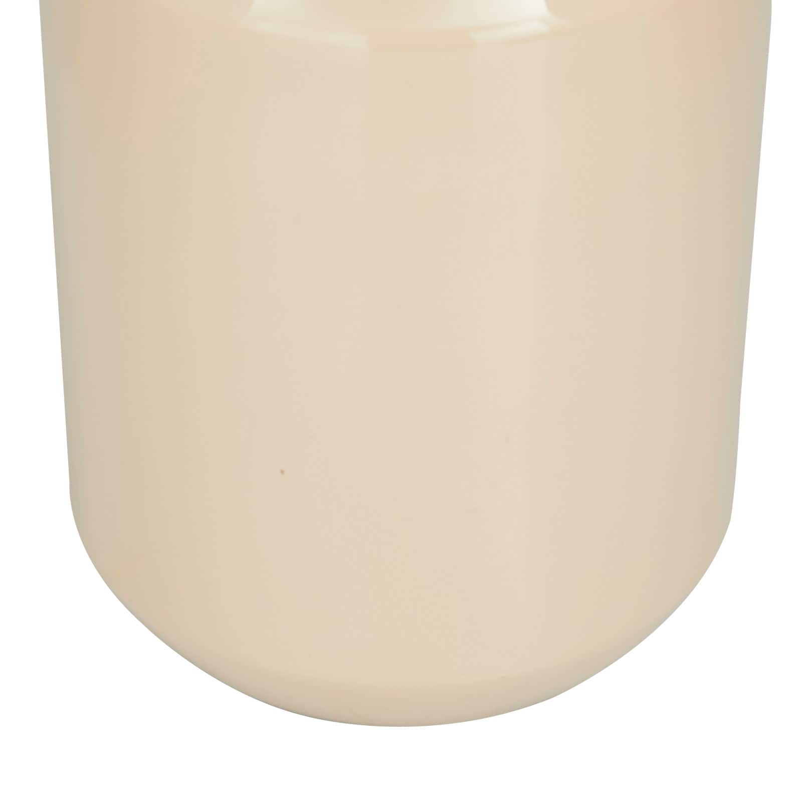 Set of 2" Cream Metal Modern Vase, 10" x 5" x 5"