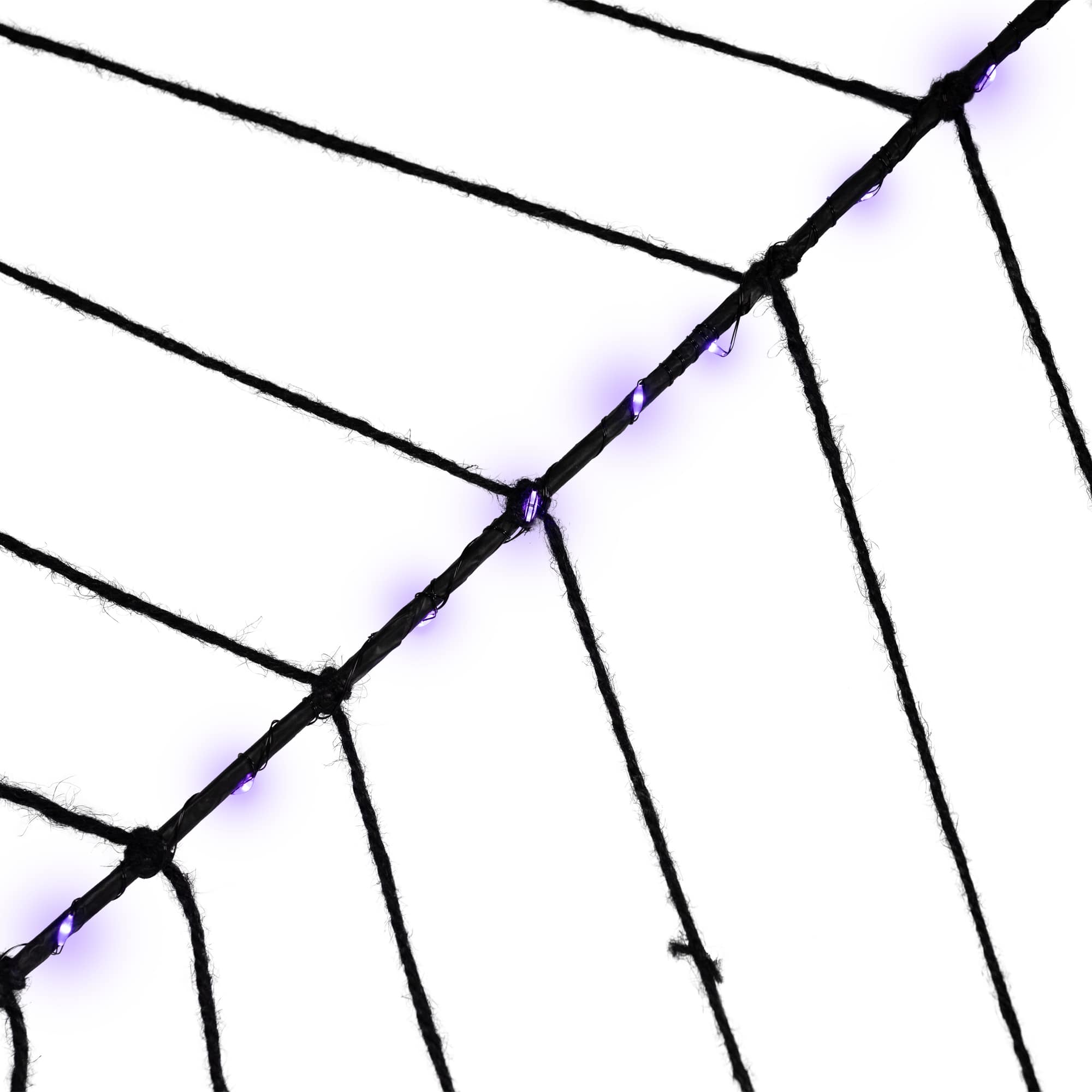16" Lighted Purple LED Spiderweb Halloween Decoration