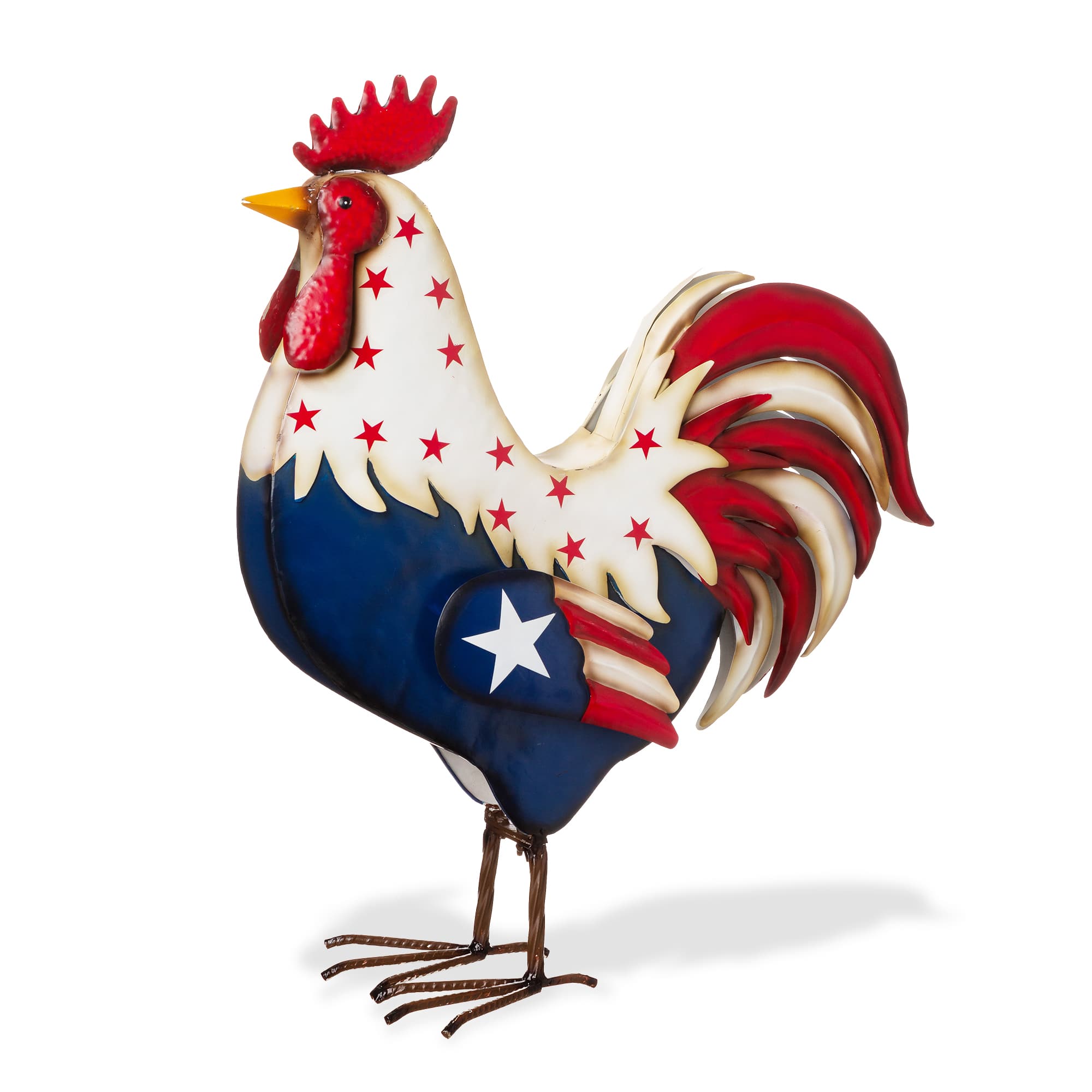 Glitzhome® 21" Metal Patriotic Rooster Porch Décor