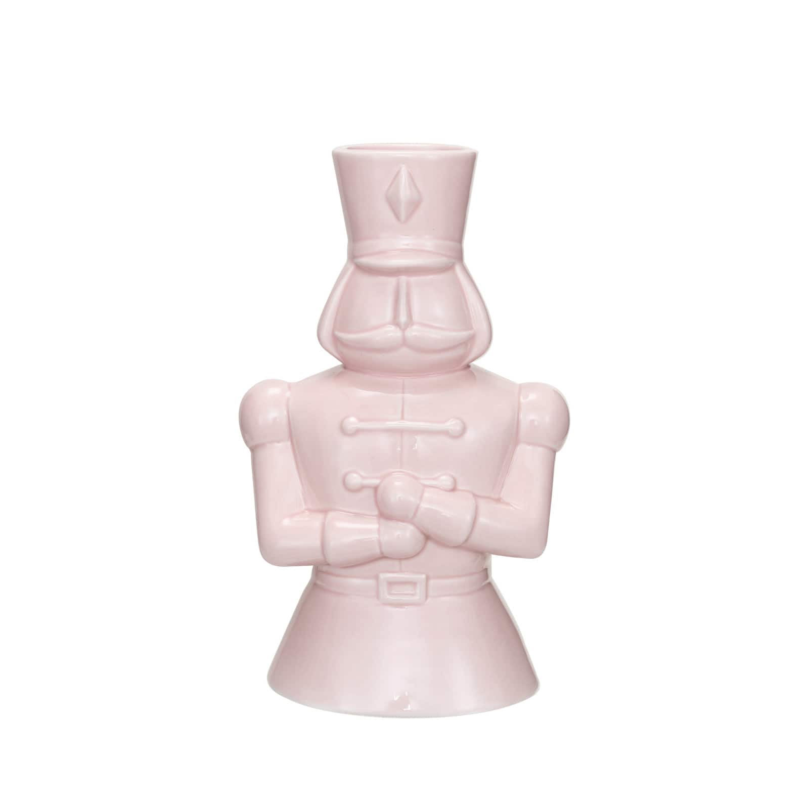 Hello Honey® 8" Pink Decorative Ceramic Soldier Vase