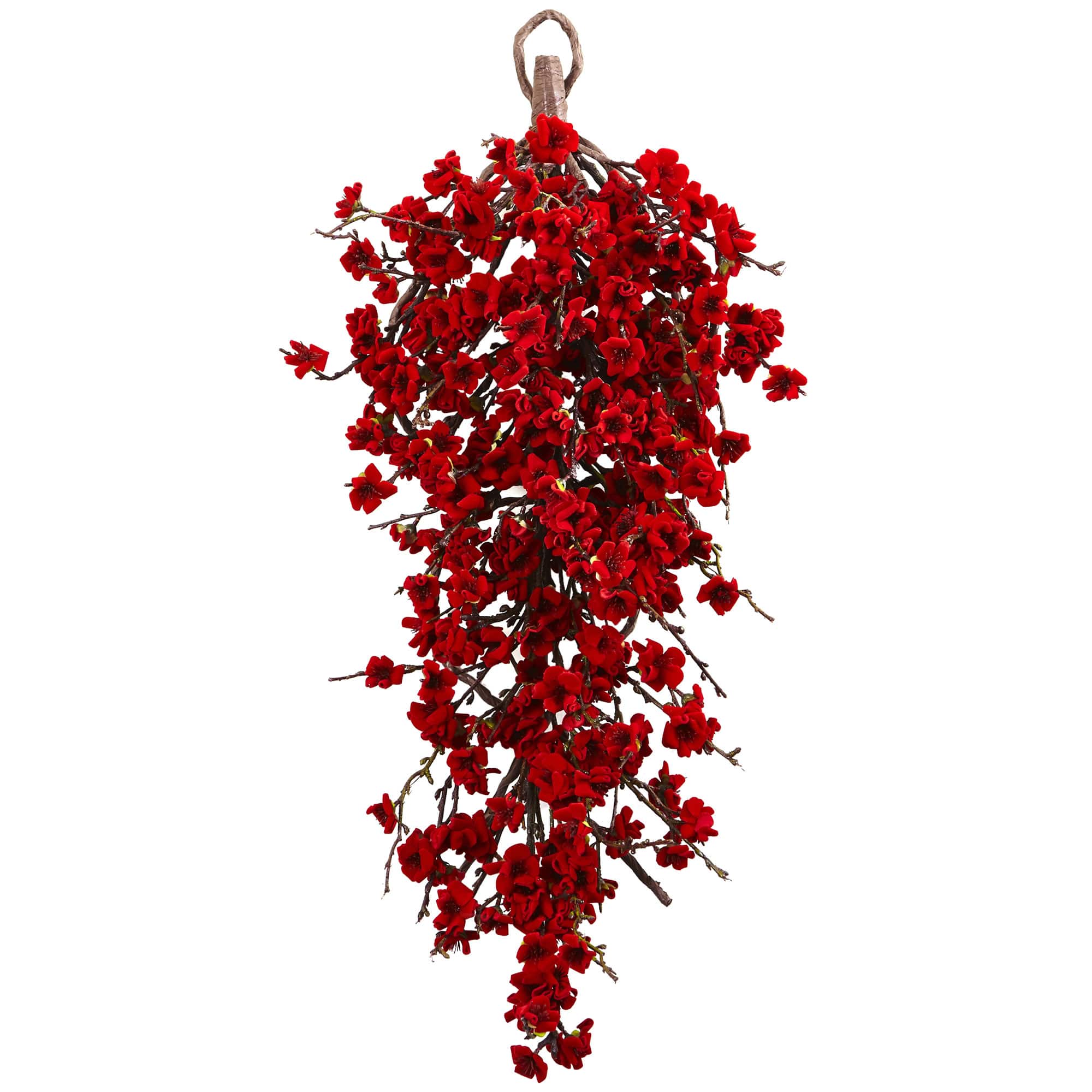 28” Red Plum Blossom Teardrop Swag