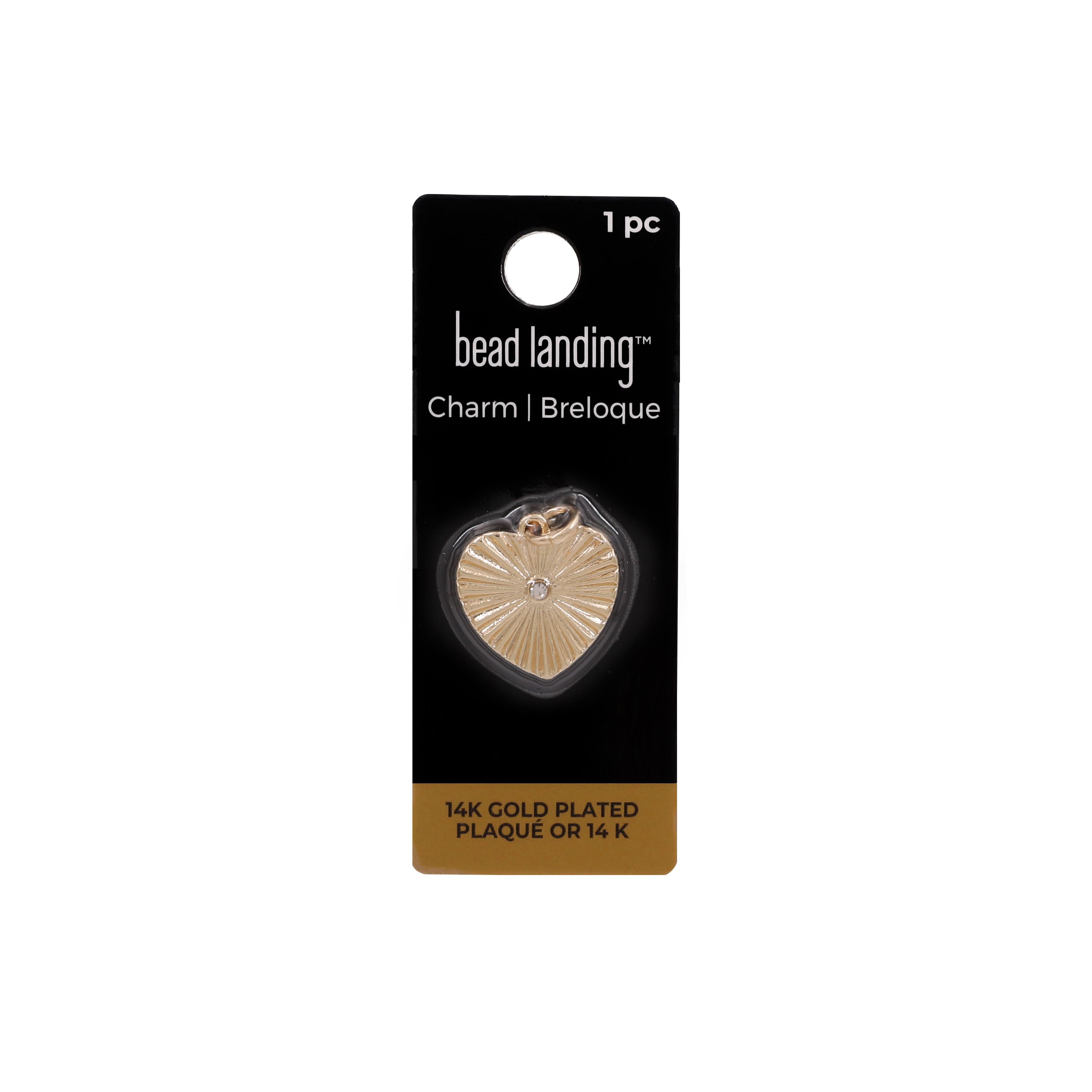 14K Gold Plated Starburst Heart Charm by Bead Landing™