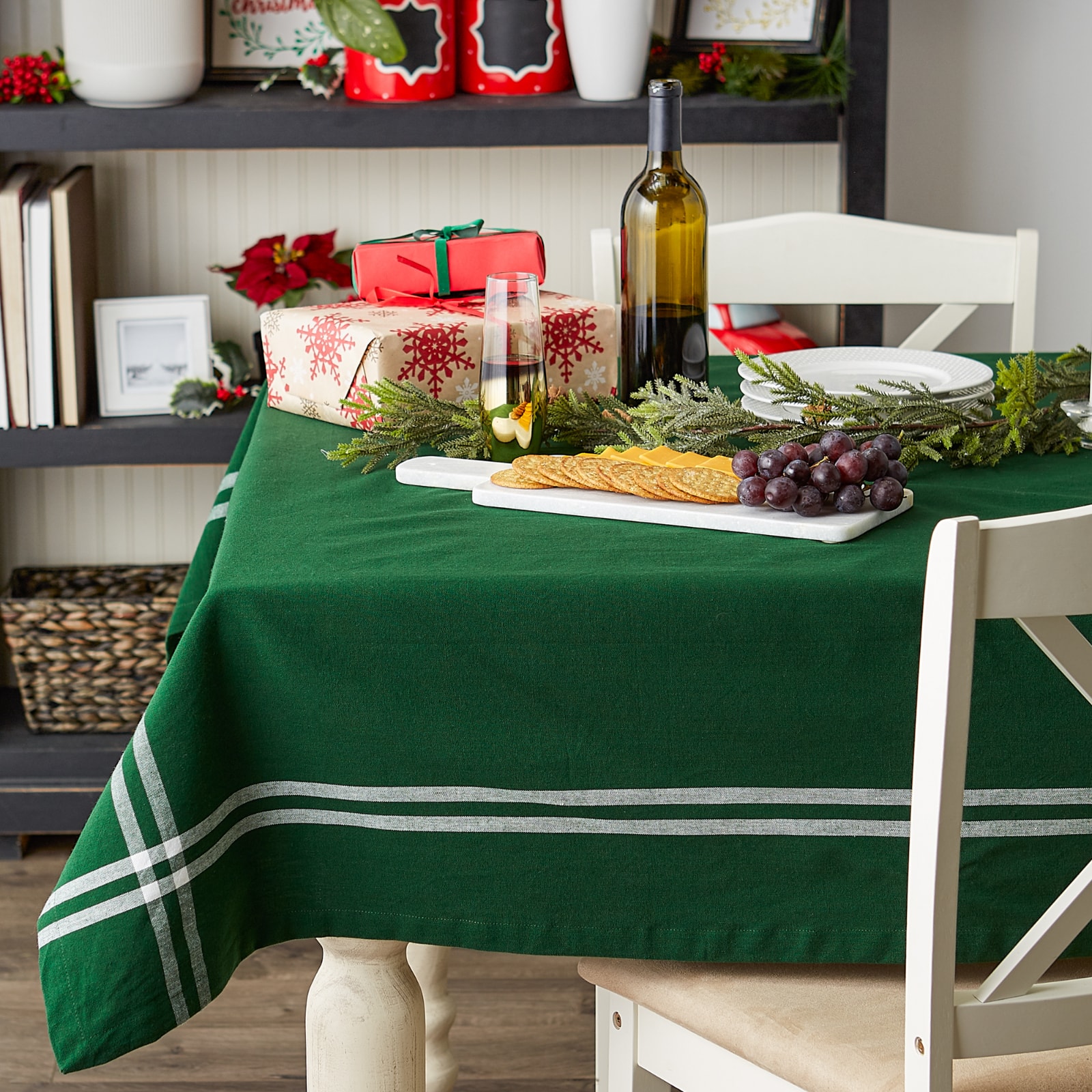 Balsam Border Stripe Tablecloth 60" x 84" 