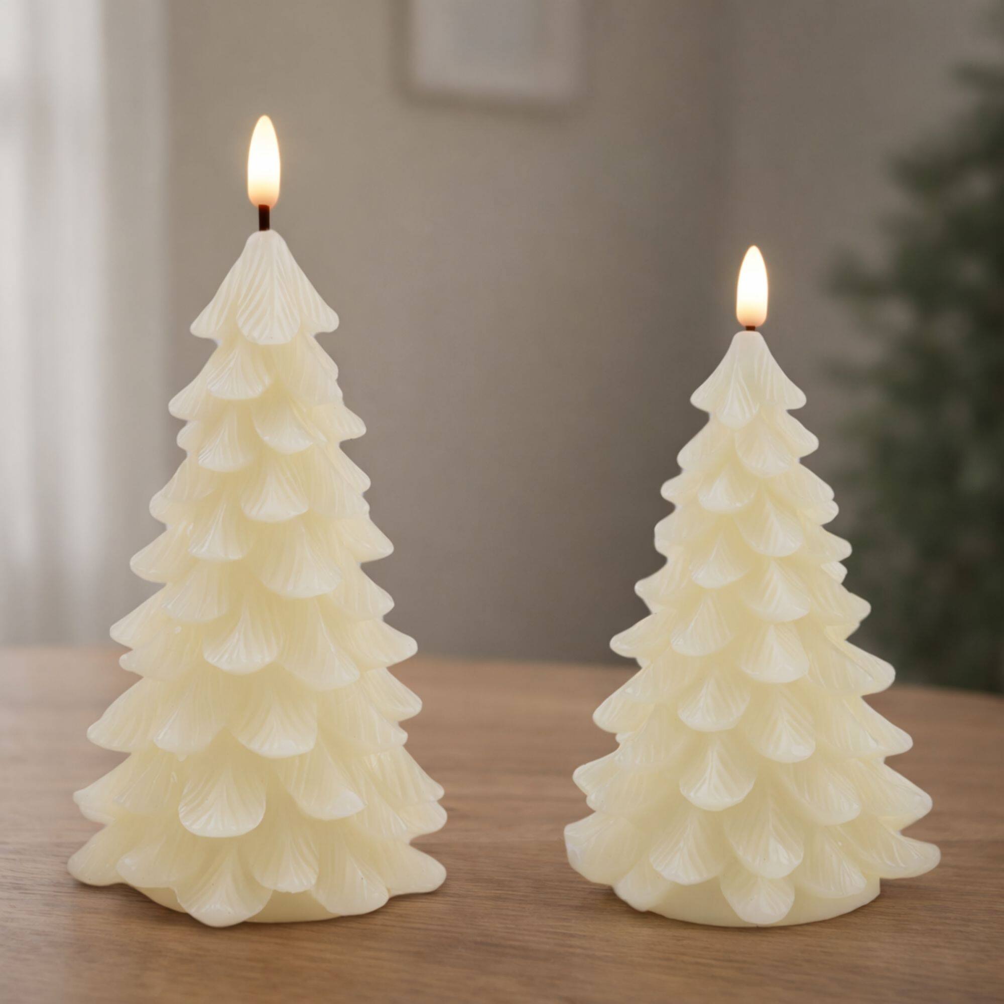 Melrose LED Pine Tree Candles Set