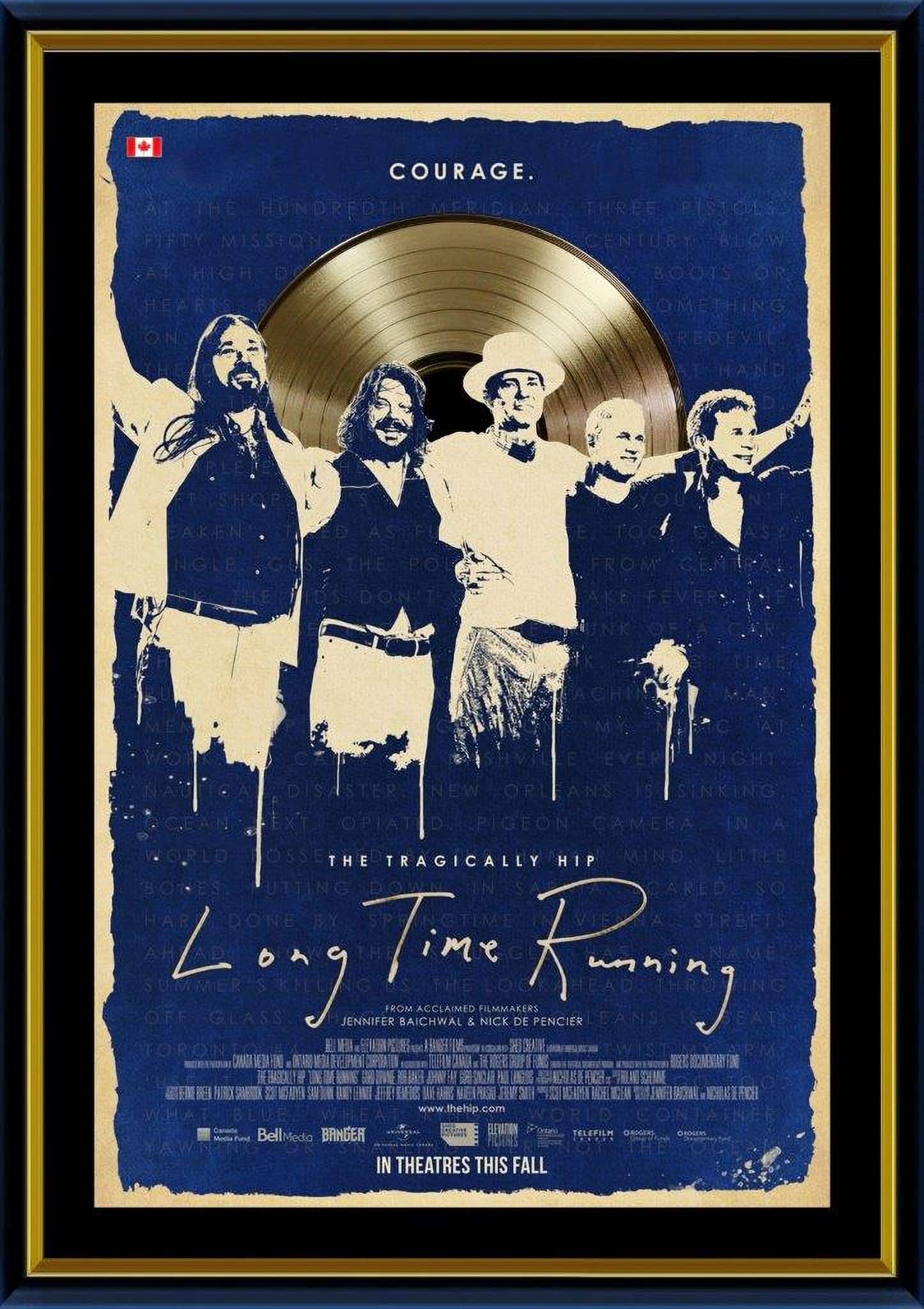 The Tragically Hip Framed Long Time Running Print with Gold LP 26" x 34"