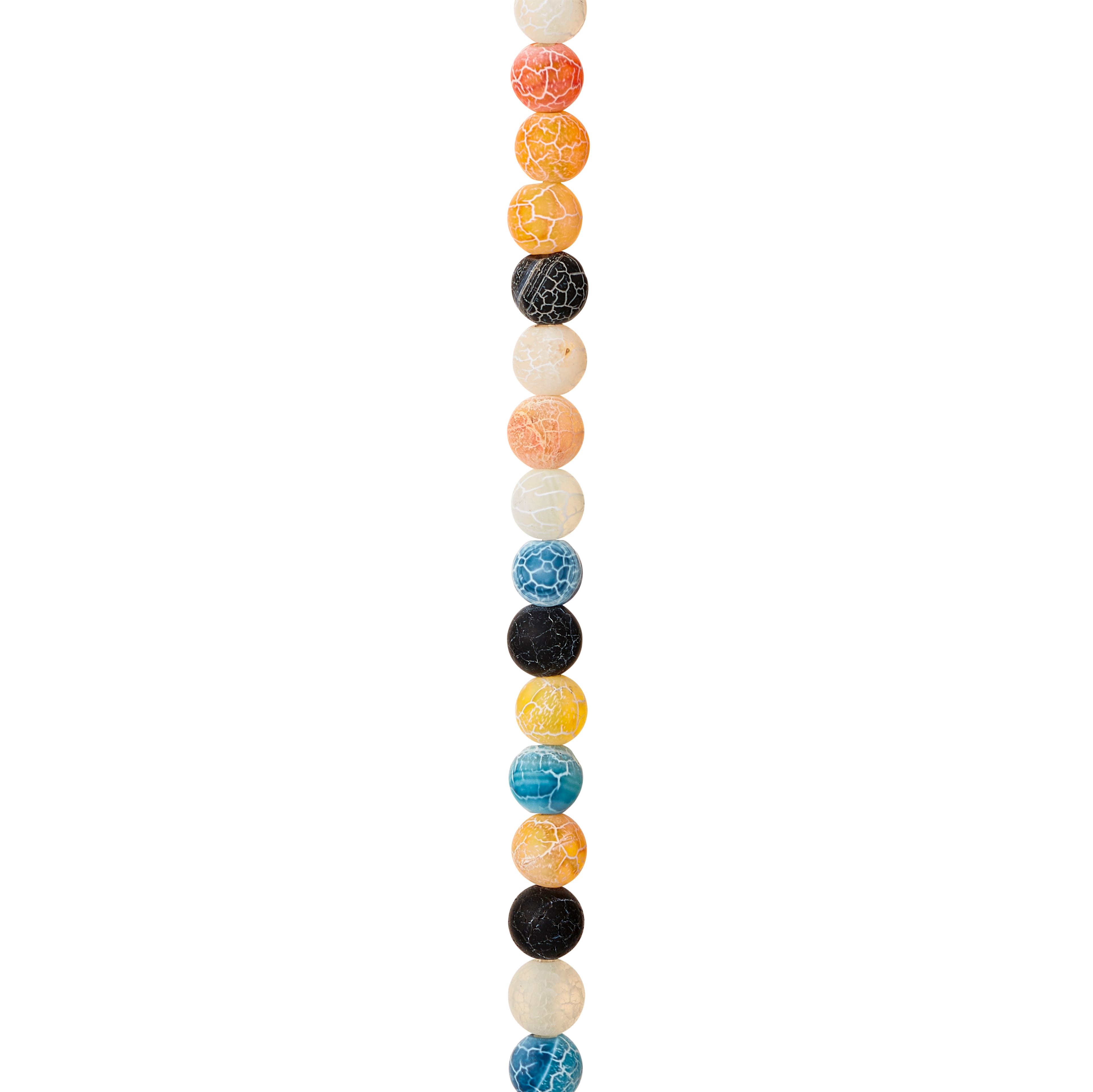 Matte Multicolor Crackled Agate Round Beads, 6mm by Bead Landing™