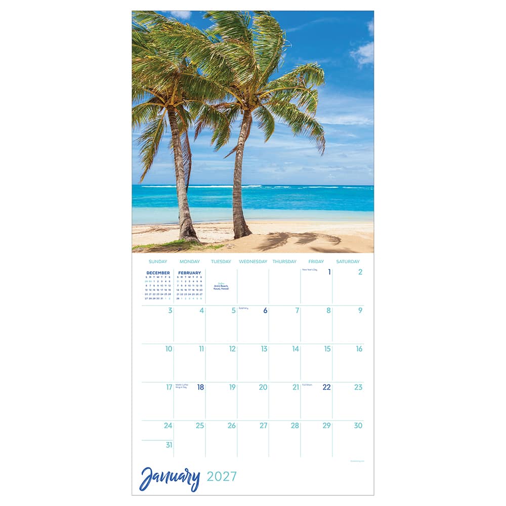 2027 Tropical Beaches Wall Calendar