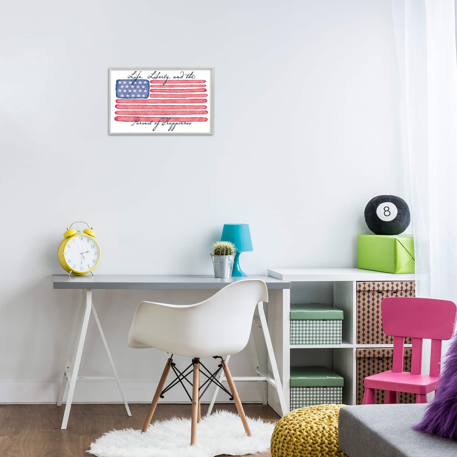 Stupell Industries All American Patriotic Phrase Framed Giclee Art